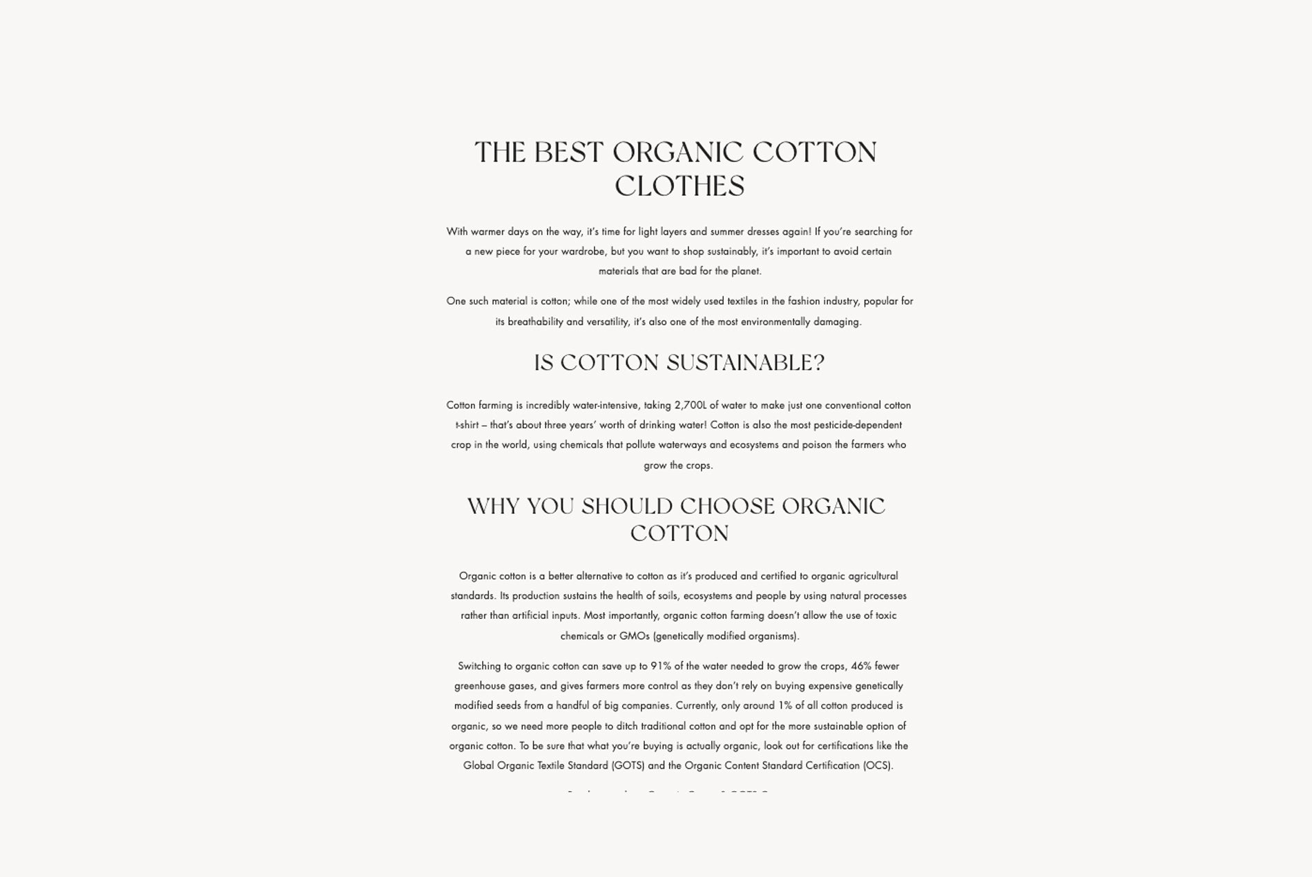 The Best Organic Cotton Clothes