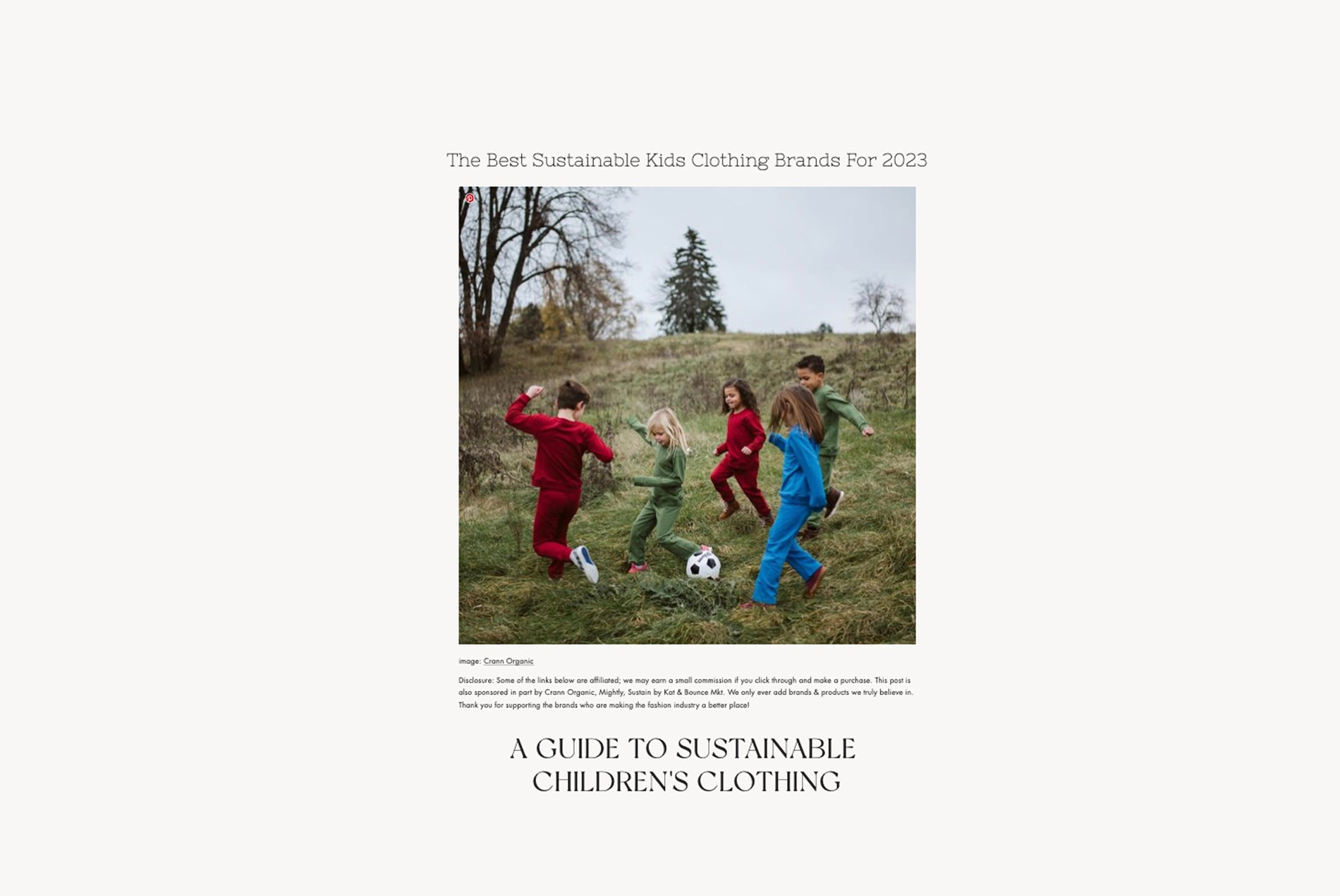 2023 Guide to Sustainable Clothing