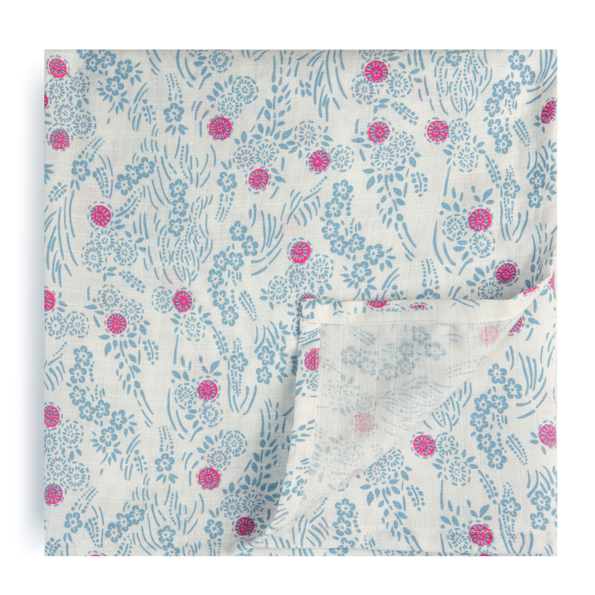 Organic Cotton Muslin Baby Blanket: Cherry Blossom