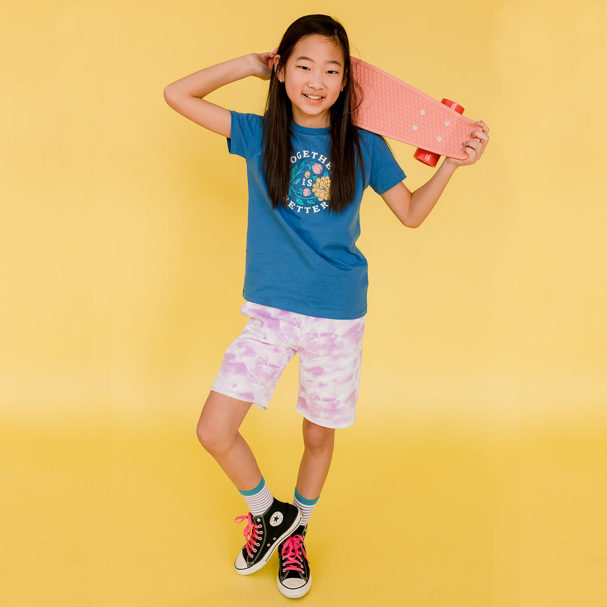 Kids Shorts: Organic Cotton Cloud Print Drawstring Shorts -  FINAL SALE