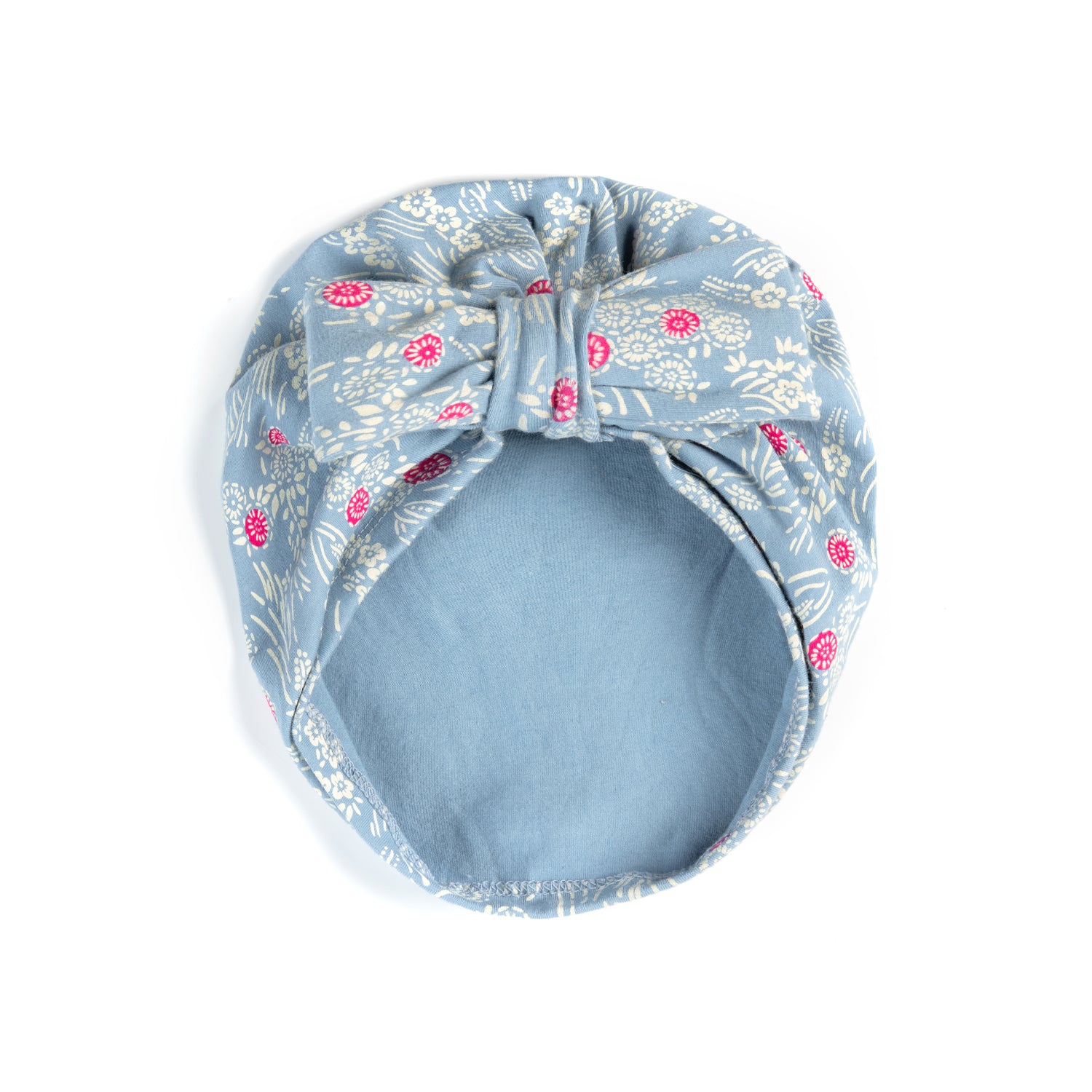 Organic Cotton Baby Bow Turban: Cherry Blossom