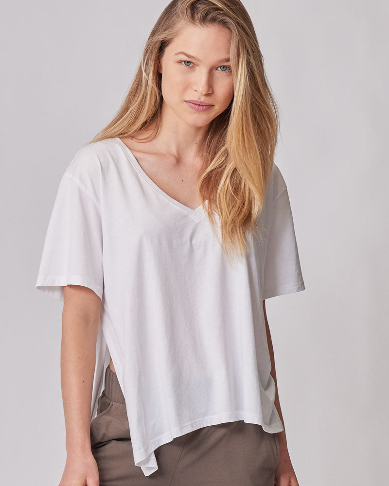 Convertible White Vneck Nursing Tee