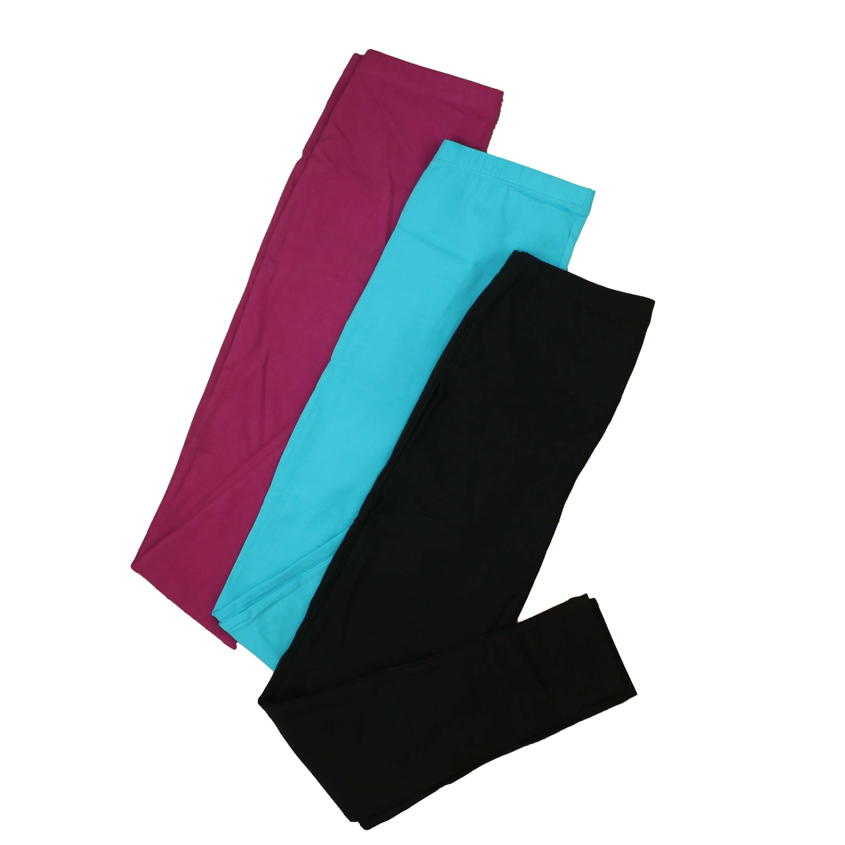 Pre-owned Black | Turquoise | Plum Leggings size: 14 Years