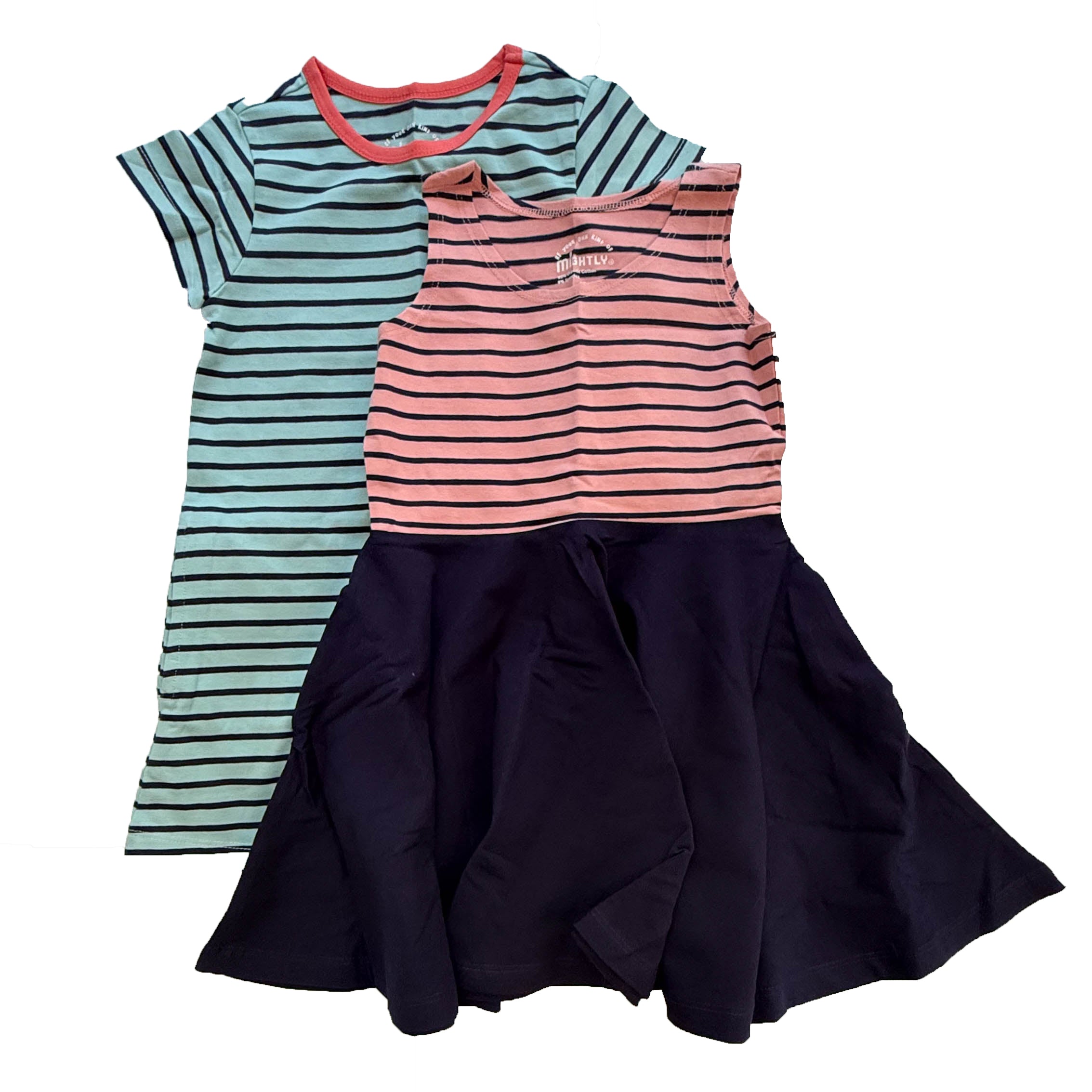 Pre-owned Aqua | Pink Stripe Dress size: 2-5T Aqua | Pink Stripe