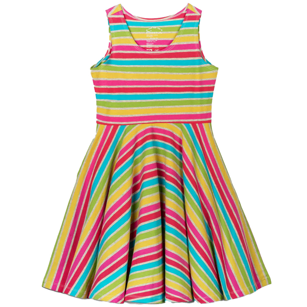 Pre-owned Rainbow Stripe Dress size: 6-14 Years Rainbow Stripe