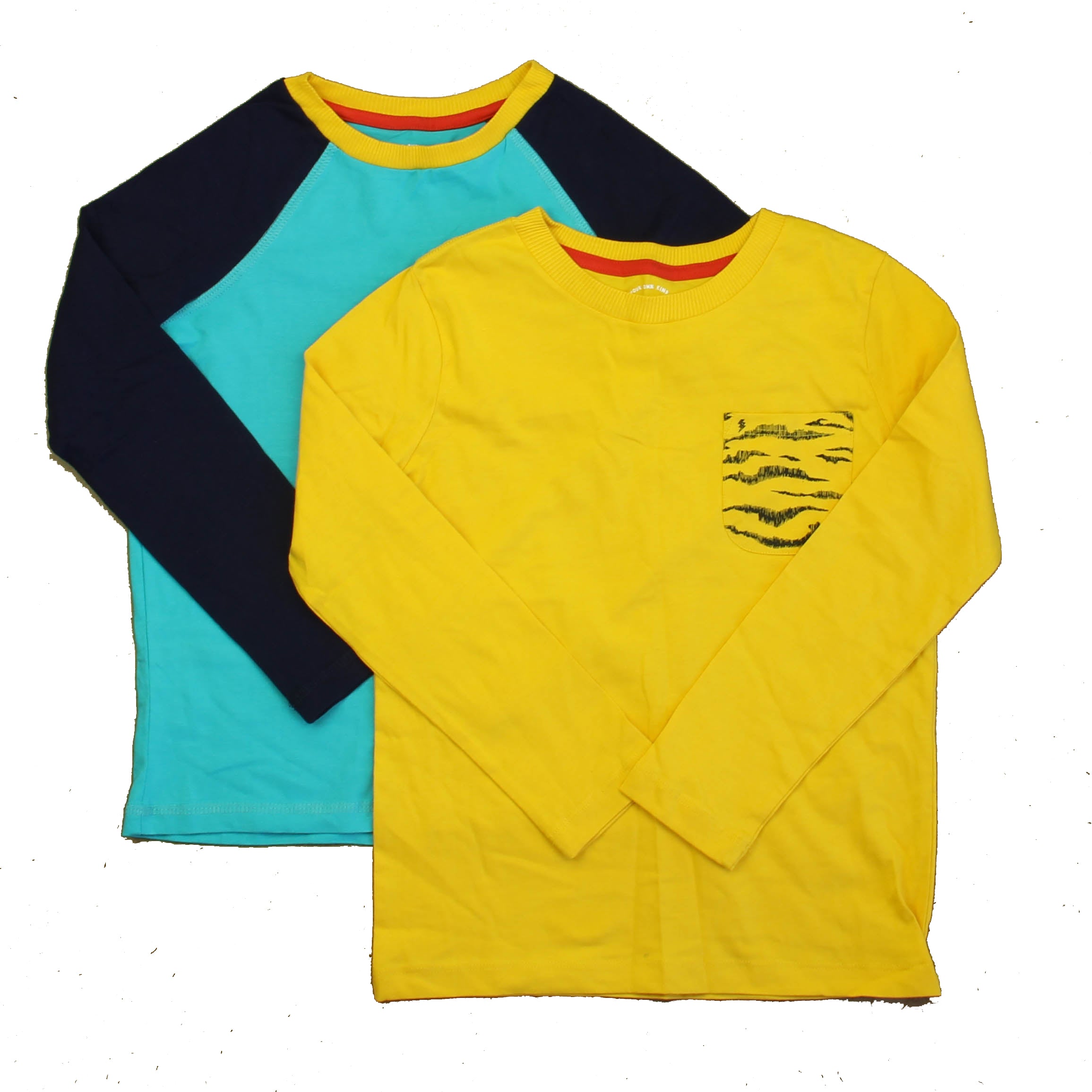 Pre-owned Yellow | Turquoise | Navy T-Shirt size: 6-14 Years