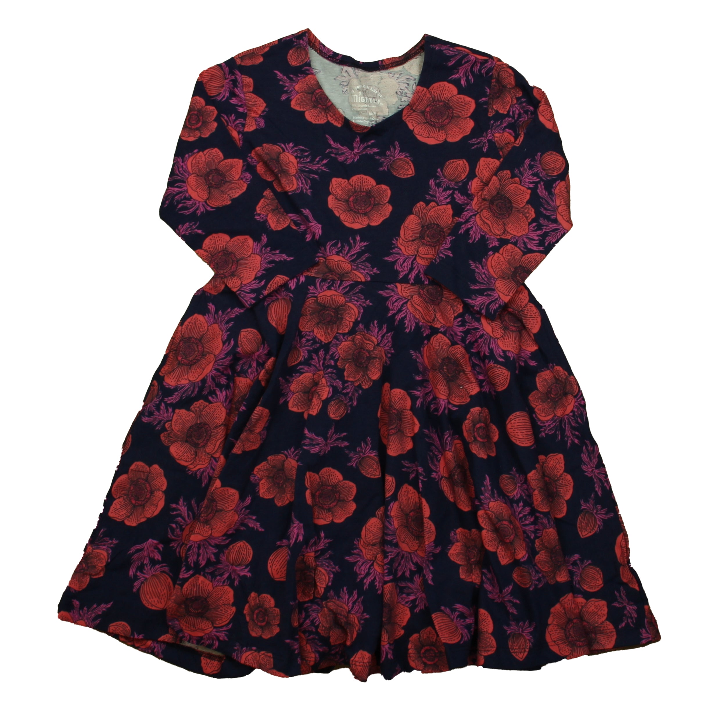 Pre-owned Navy Floral Dress size: 6-7 Years Navy Floral