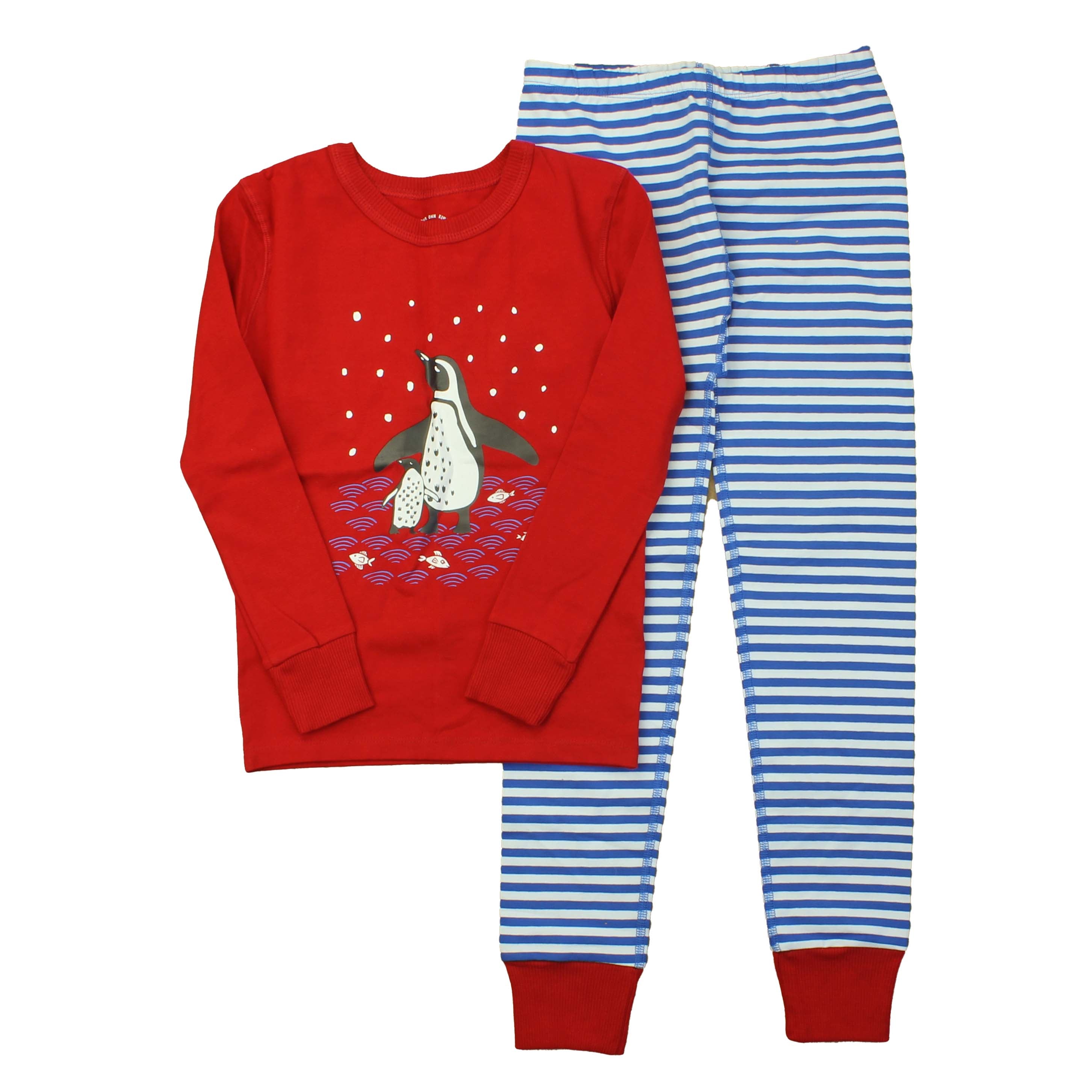 Pre-owned Blue | White | Stripes | Red | Penguin PJ Set size: 8 Years