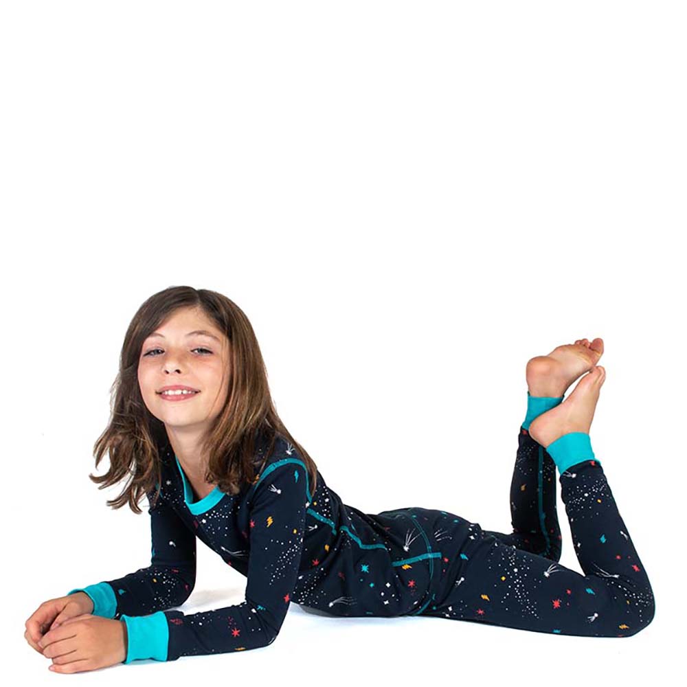 Discover cozy bliss with our 100% organic cotton kids' long sleeve pajamas. Snuggle time made safe and stylish. Pajamas for kids, crafted with care.