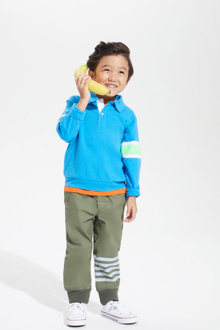 Long Sleeve Stripe Polo