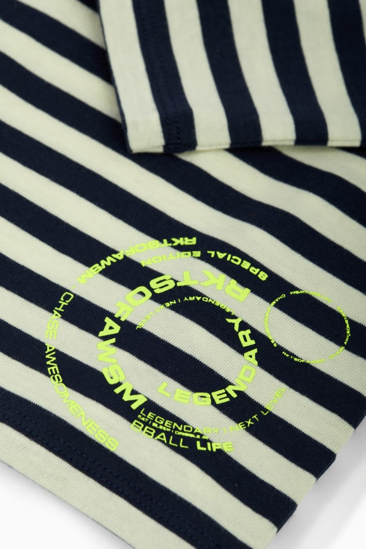 Stripe Textured Stamp Tee