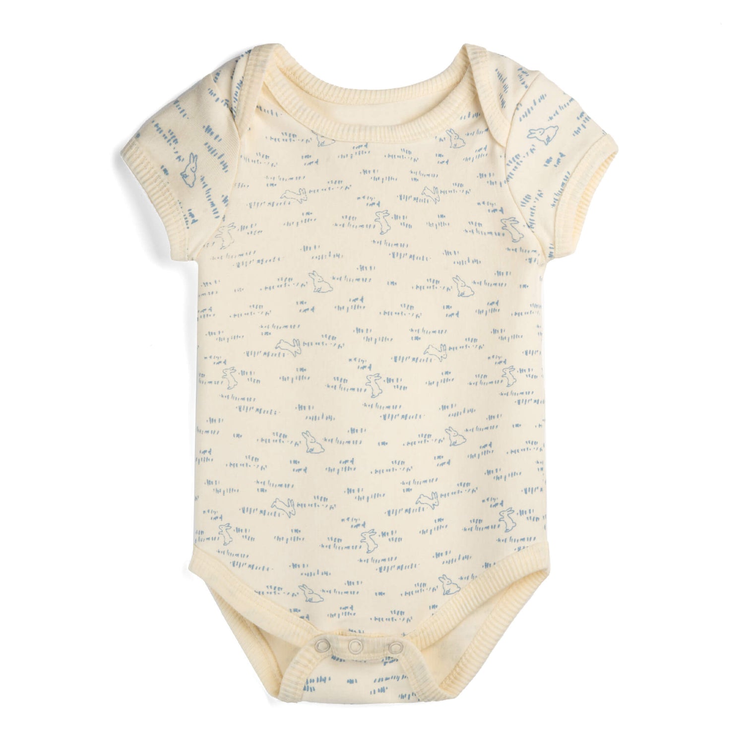 Organic Cotton Baby Bodysuit + Pant Bundle: Bunny Hop