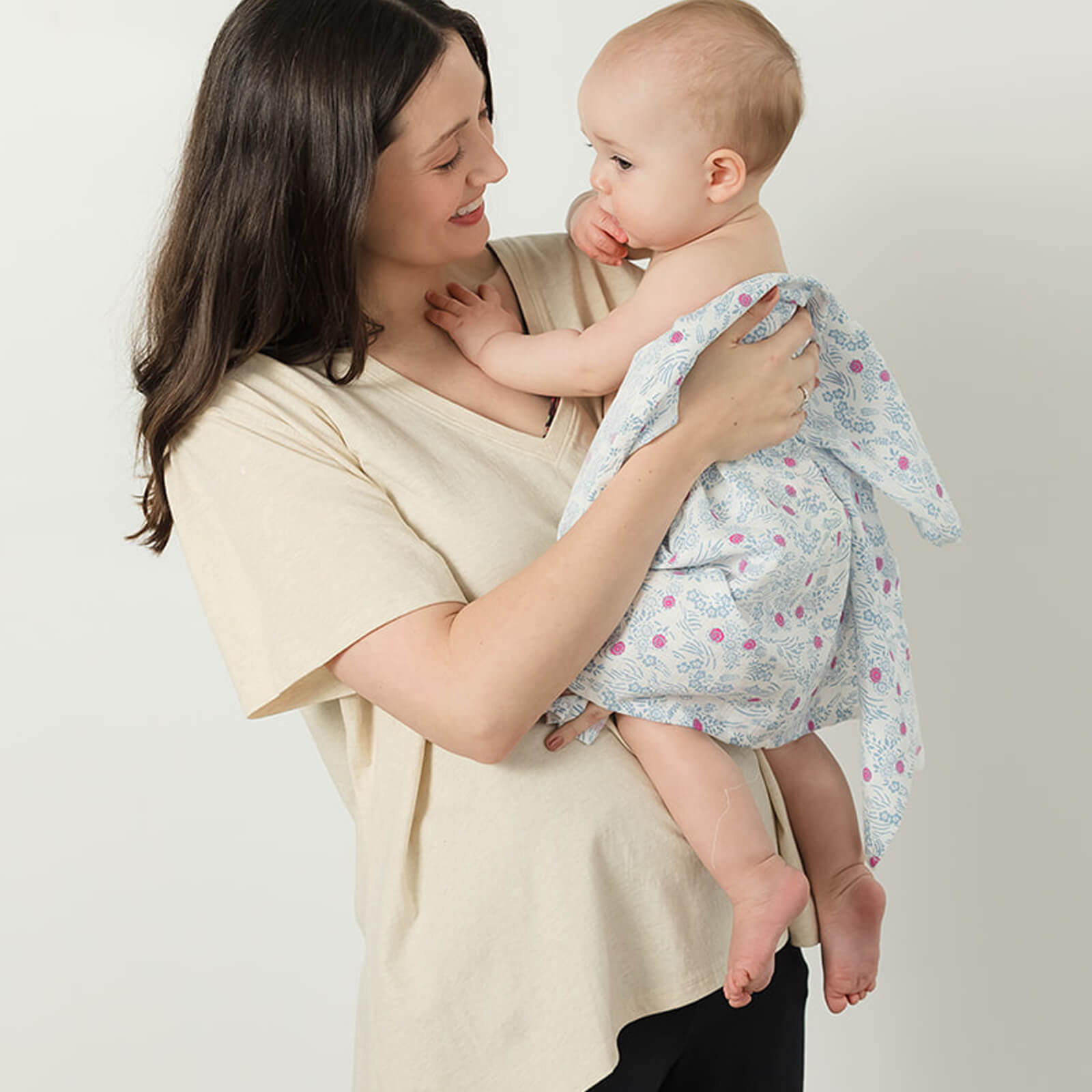 Organic Cotton Muslin Baby Blanket: Cherry Blossom