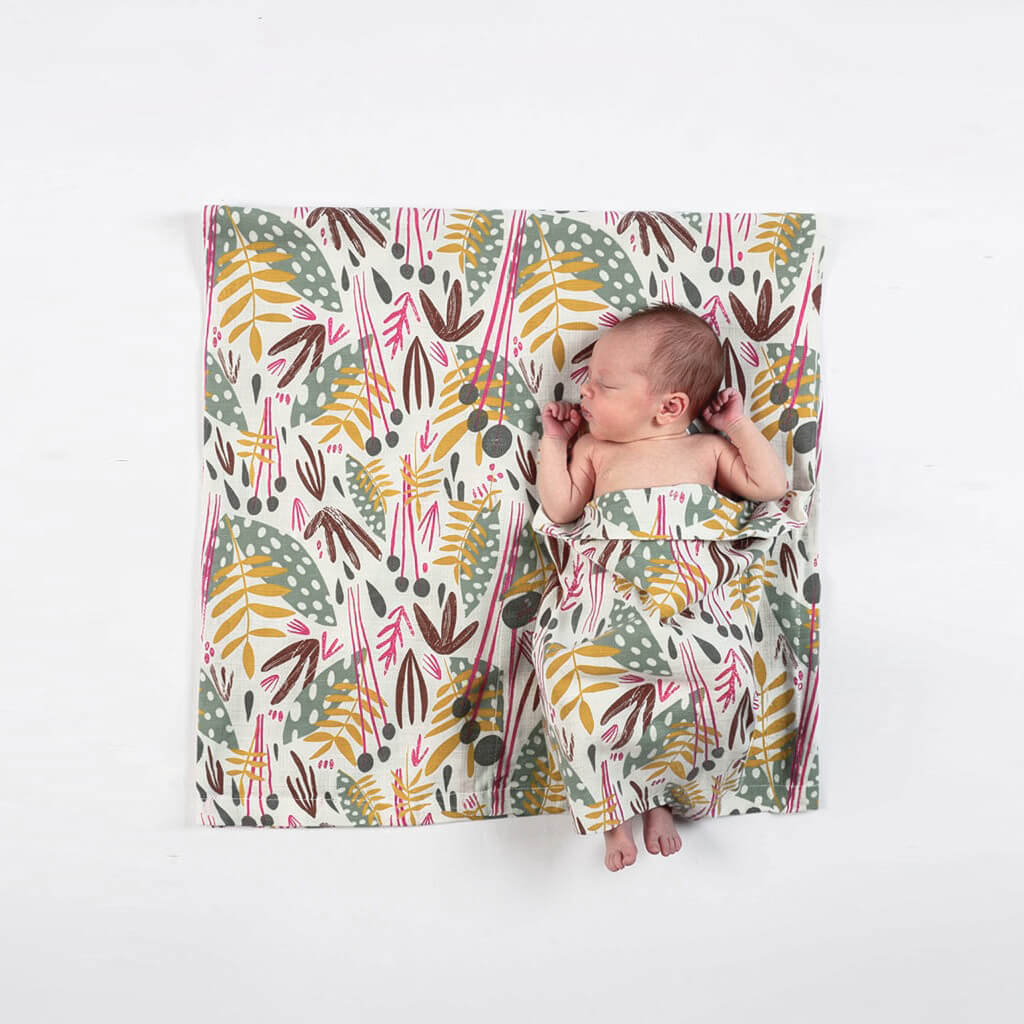 Organic Cotton Muslin Baby Blanket: Whimsy