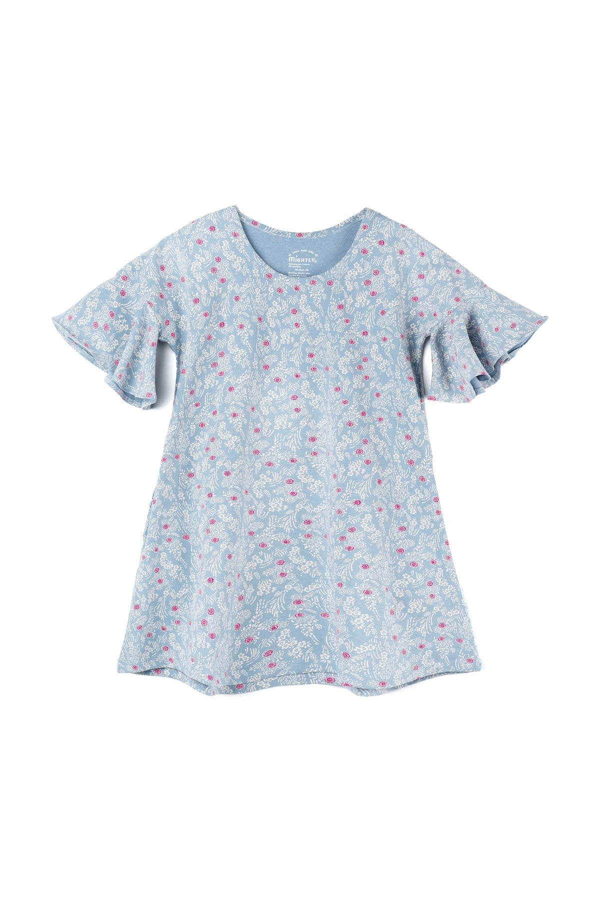 Girls Organic Cotton Cascade Dress: Cherry Blossom