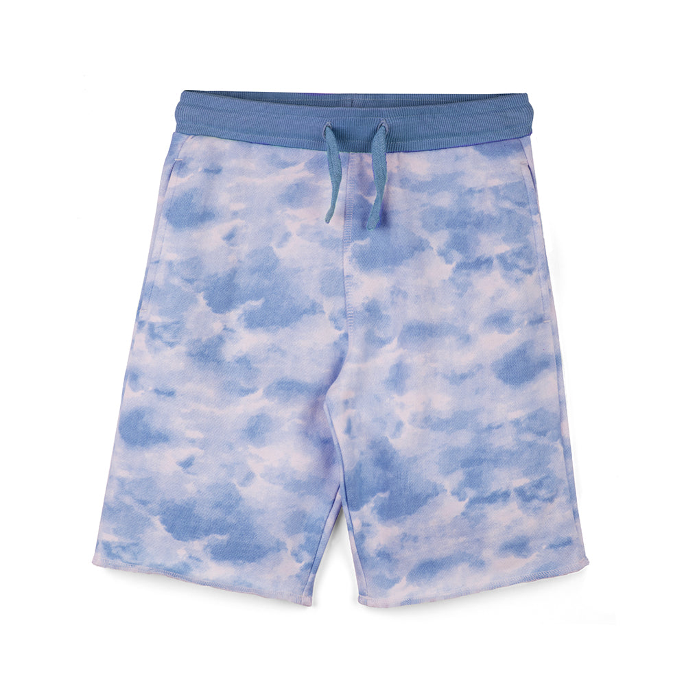 Kids Shorts: Organic Cotton Cloud Print Drawstring Shorts: FINAL SALE