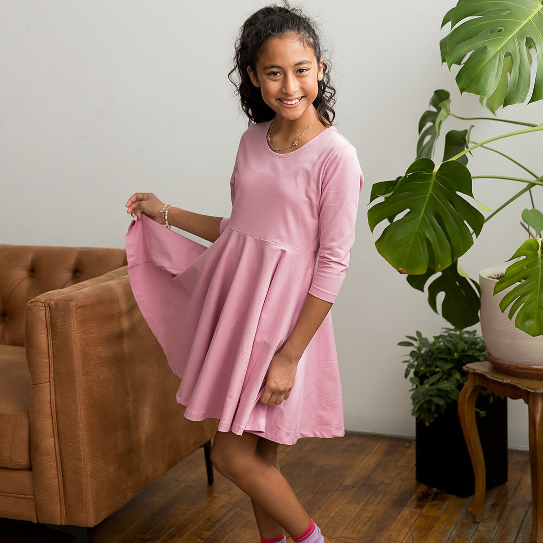 Organic Cotton 3/4 Sleeve Twirl Design: Core Colors