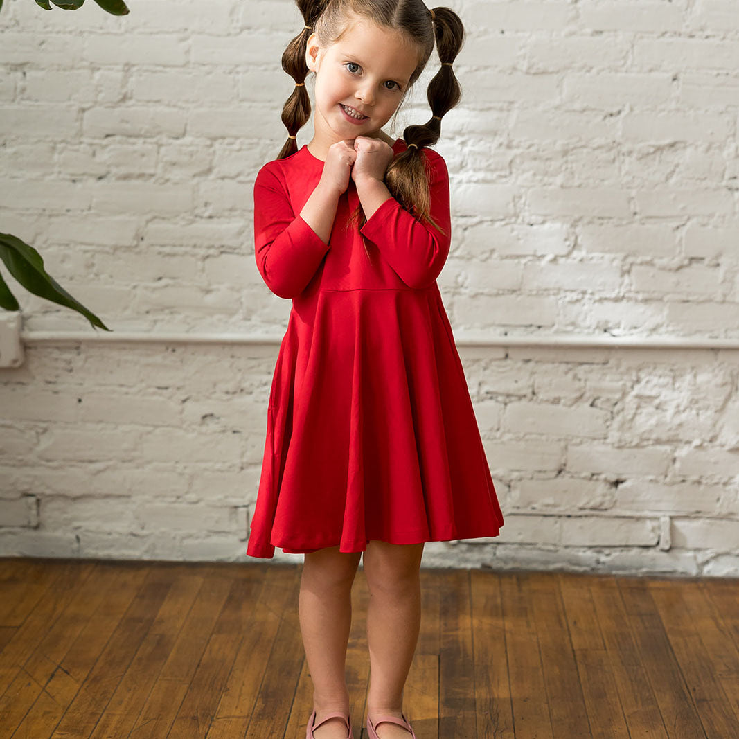 Organic Cotton 3/4 Sleeve Twirl Design: Core Colors