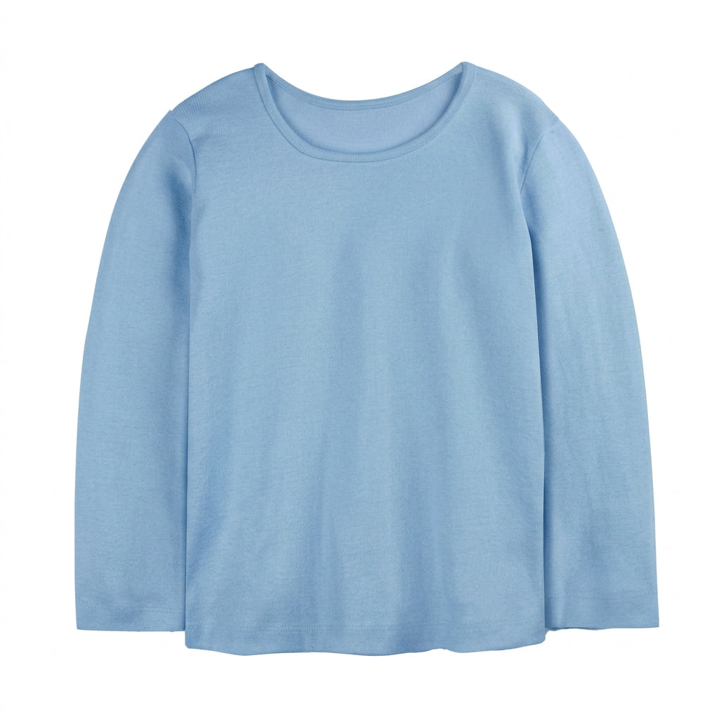 Organic Cotton Kids Rib Knit Long Sleeve Tee