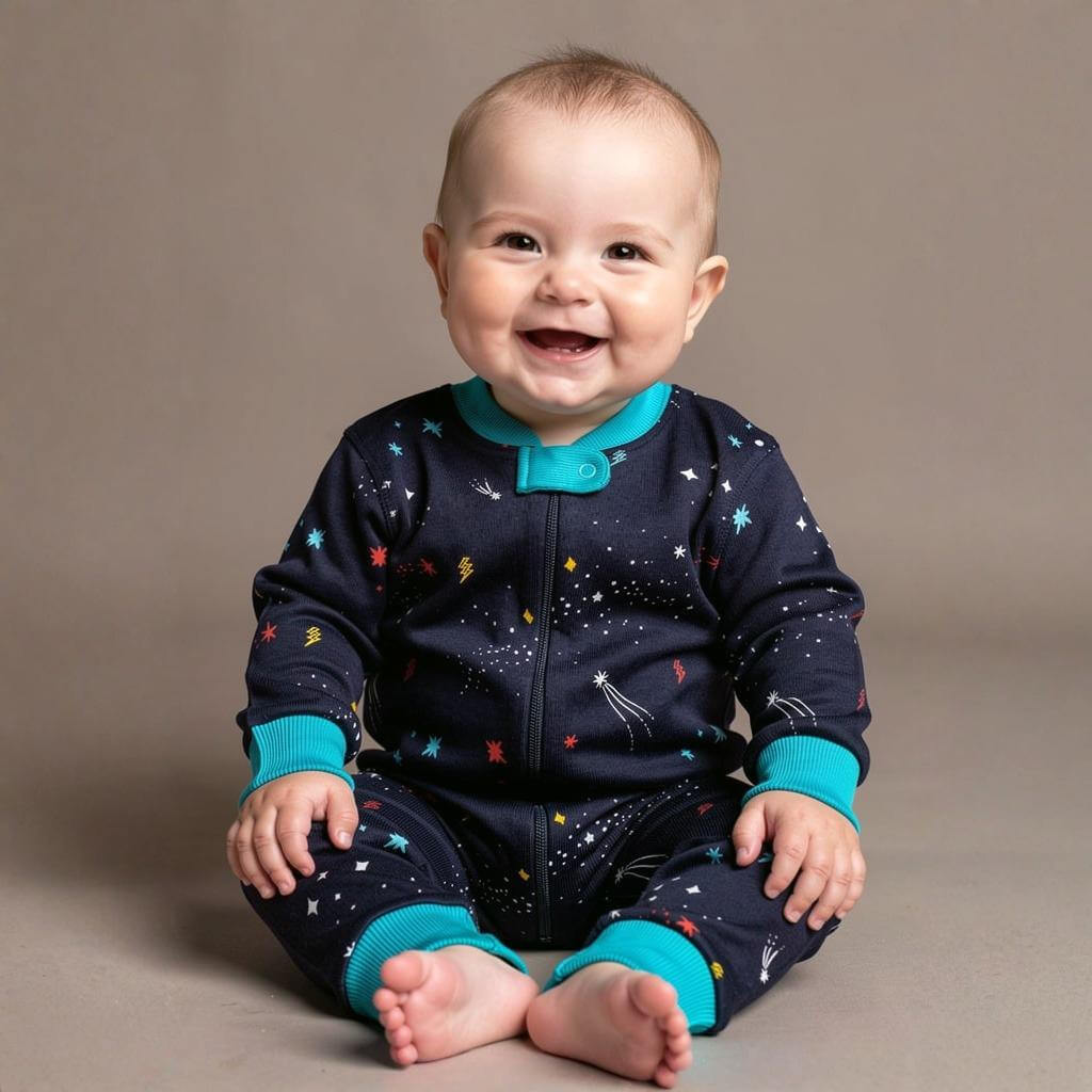 100% Organic Cotton One-piece Baby Pajamas: Artist Designed Prints