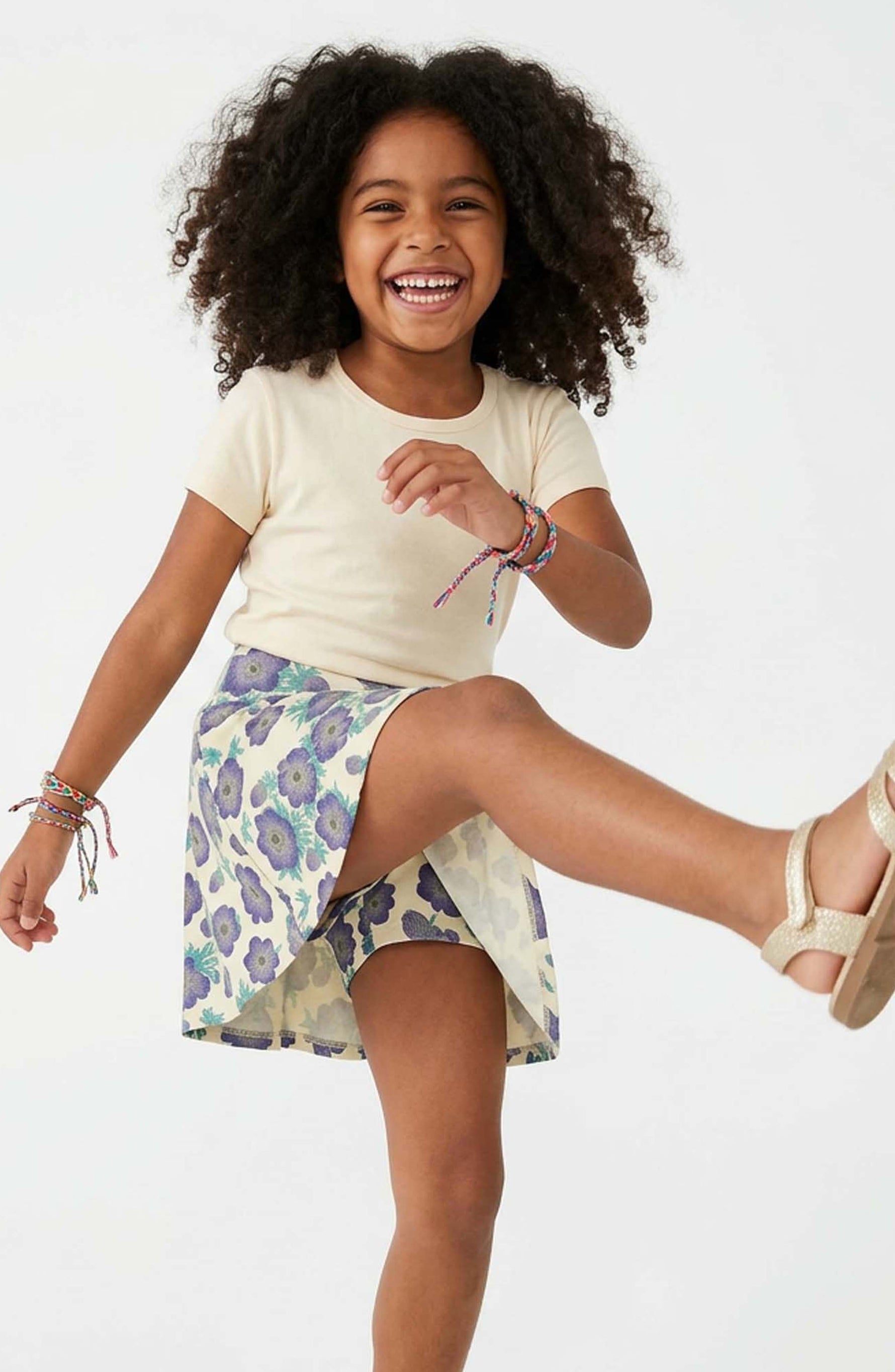 Girls Skort with Pockets: Purple Poppies