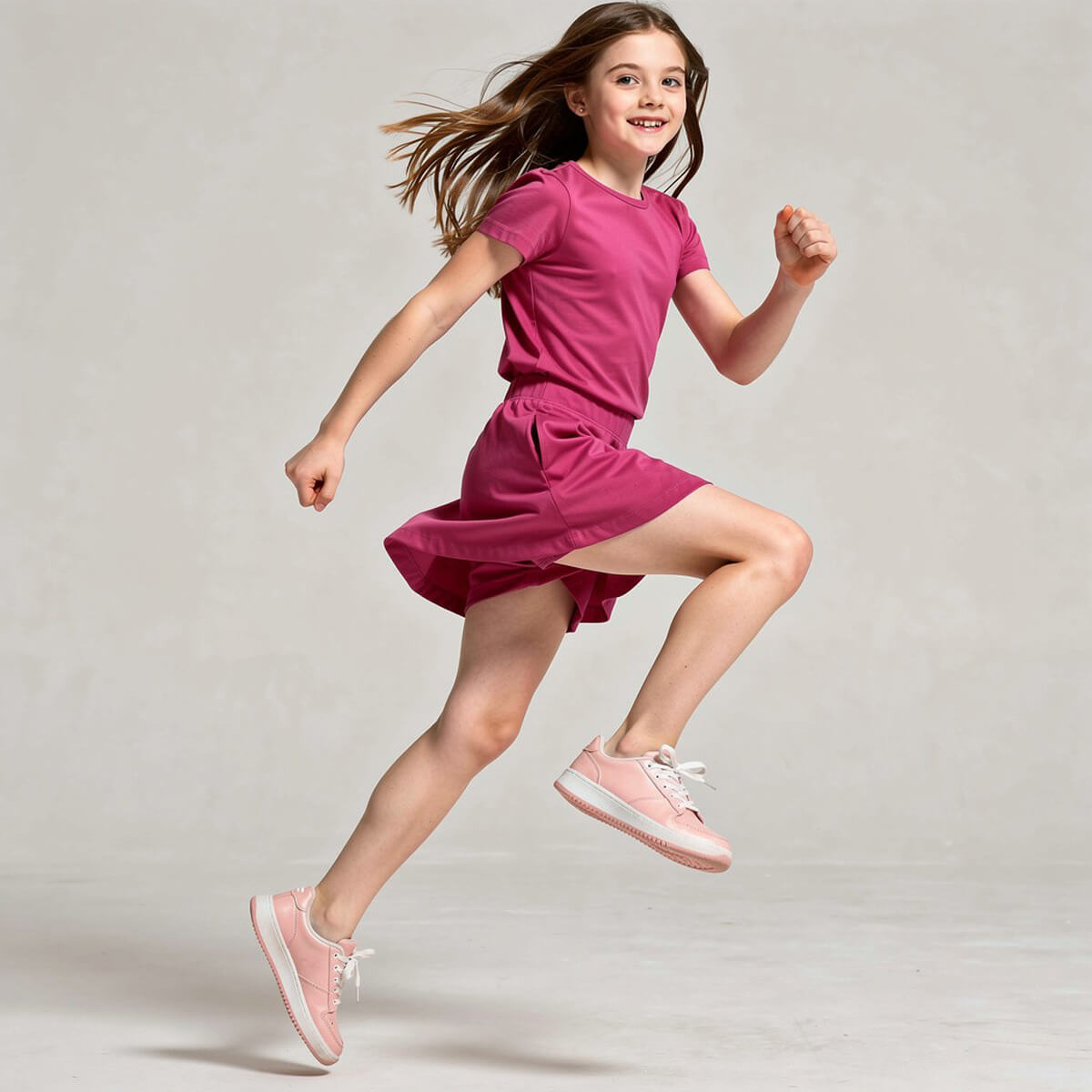 Girls Skort with Pockets: Raspberry
