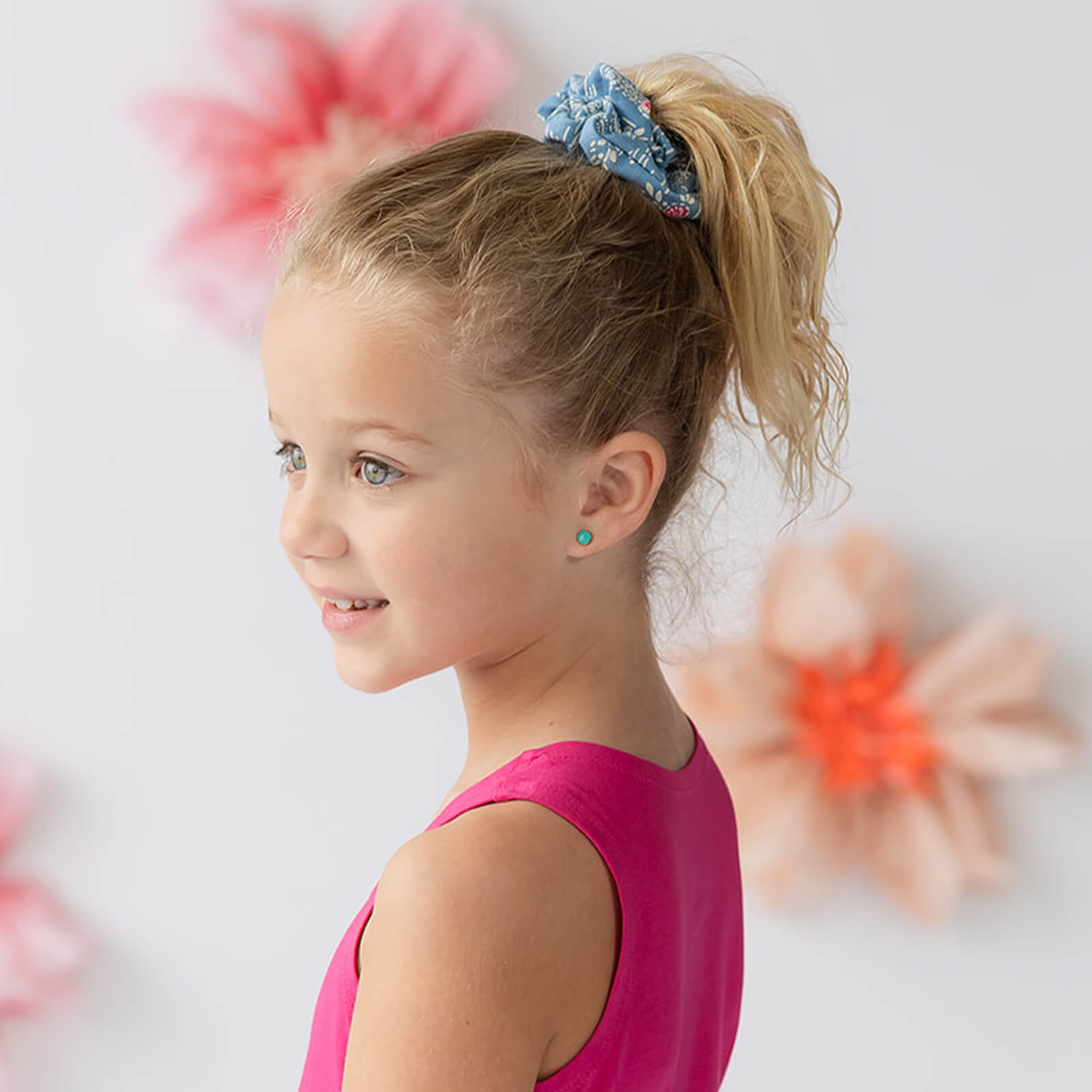 Organic Cotton Hair Scrunchie: Cherry Blossom - FINAL SALE