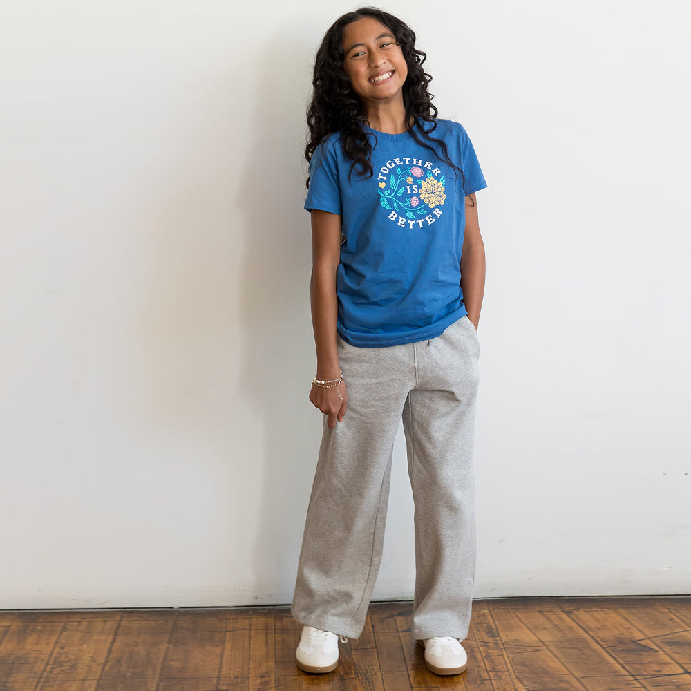 Kids Cozy Fleece Wide Leg Pants: 100% Organic Cotton