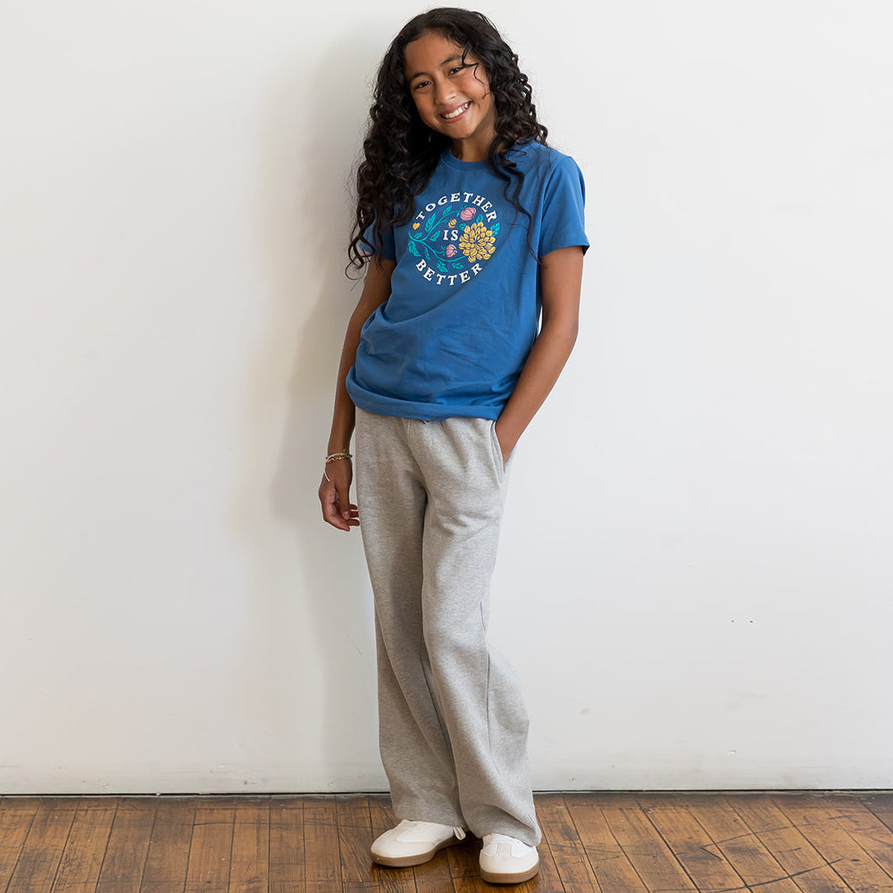 Kids Cozy Fleece Wide Leg Pants: 100% Organic Cotton