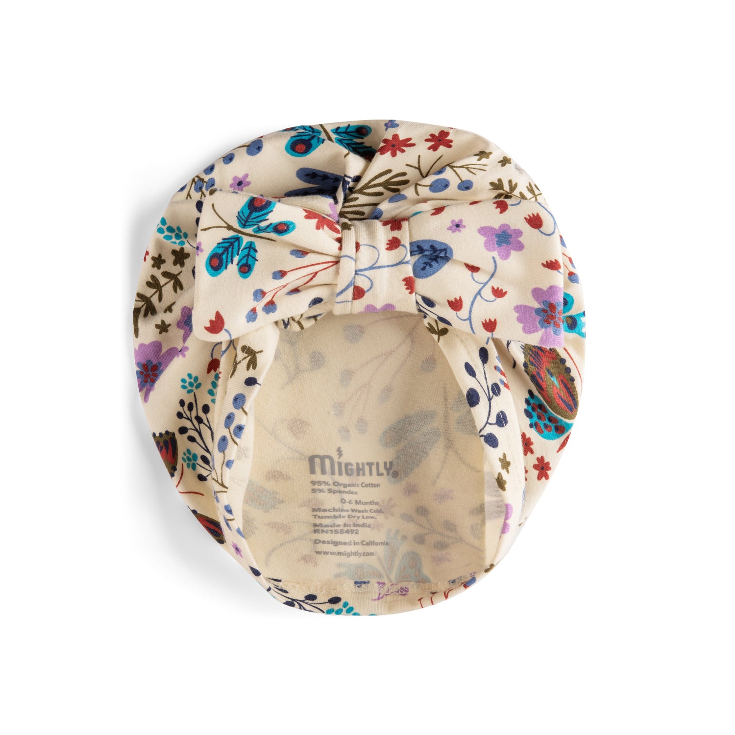 Organic Cotton Baby Bow Turban: Botanical Floral