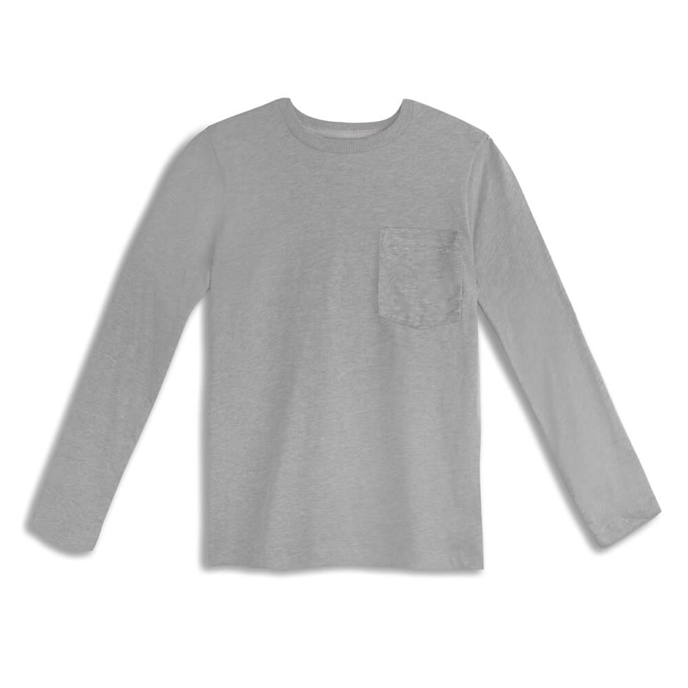 Organic Cotton Kids Shirts - Long Sleeve Pocket Tee