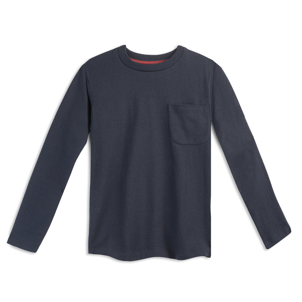 Organic Cotton Kids Shirts - Long Sleeve Pocket Tee