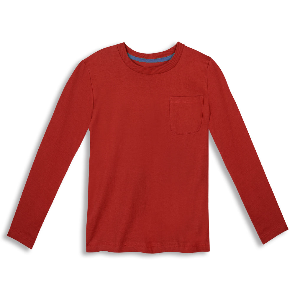 Organic Cotton Kids Shirts - Long Sleeve Pocket Tee