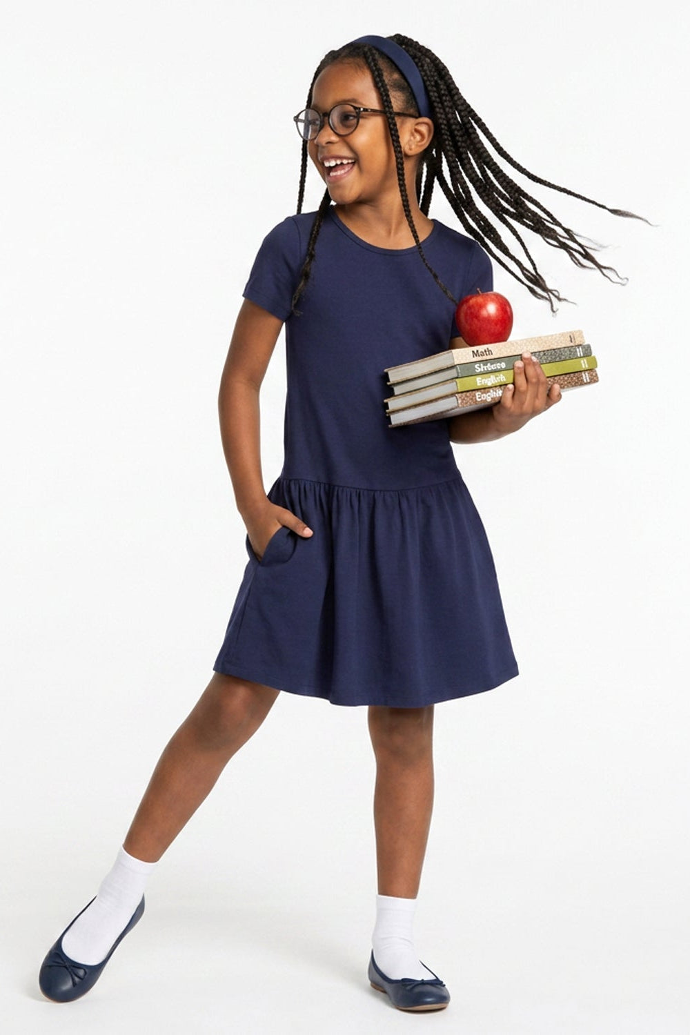 Organic Cotton Short Sleeve Drop Waist Dress
