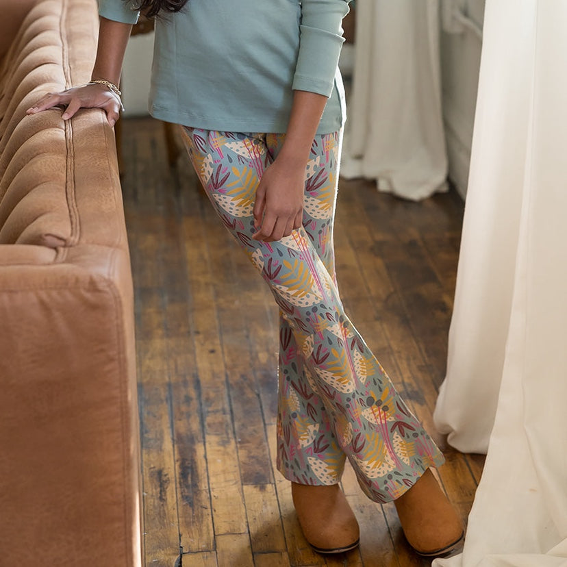 Kids Leggings Organic Cotton Flared Yoga Pants Whimsy