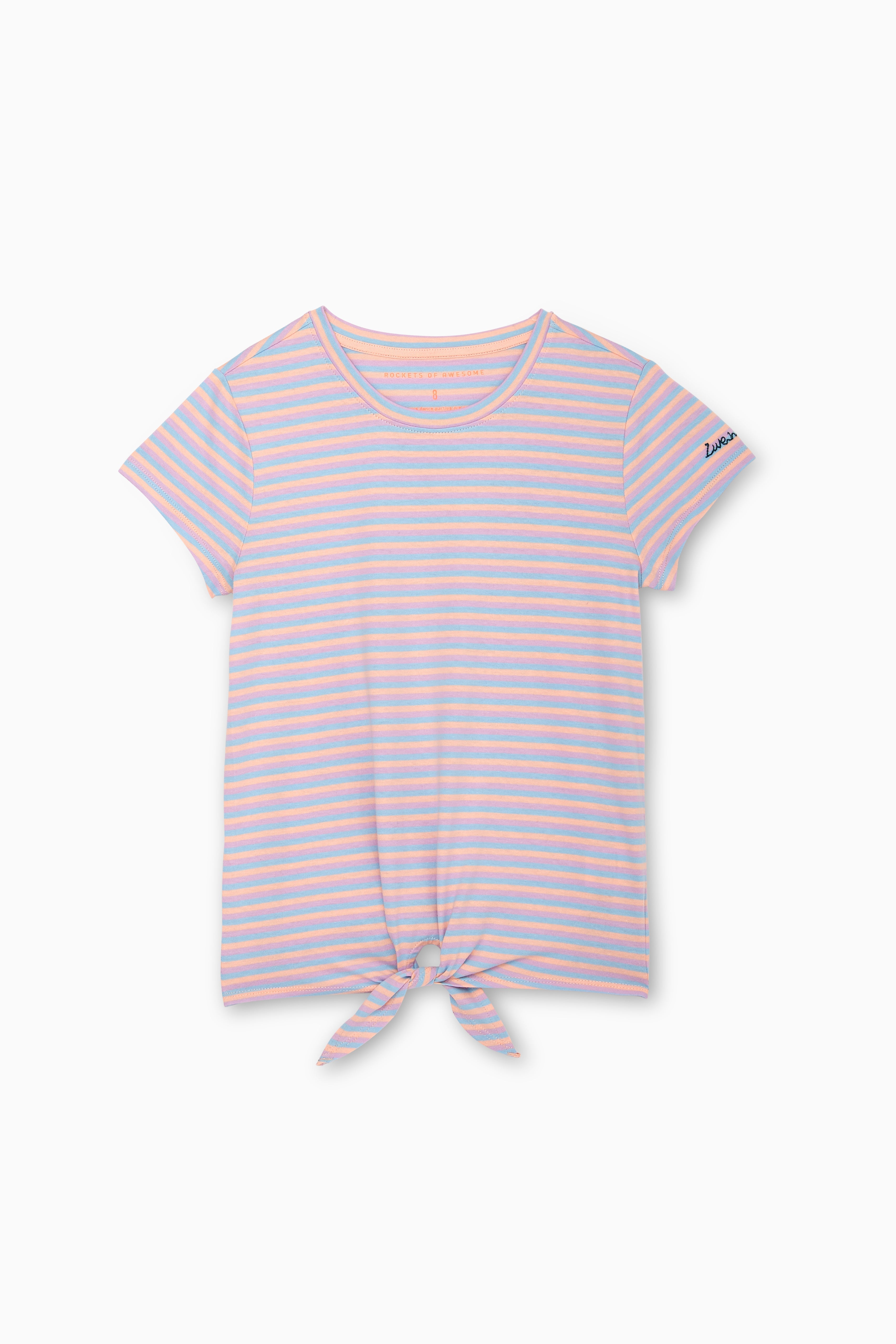 Stripe Front Tie Tee - FINAL SALE