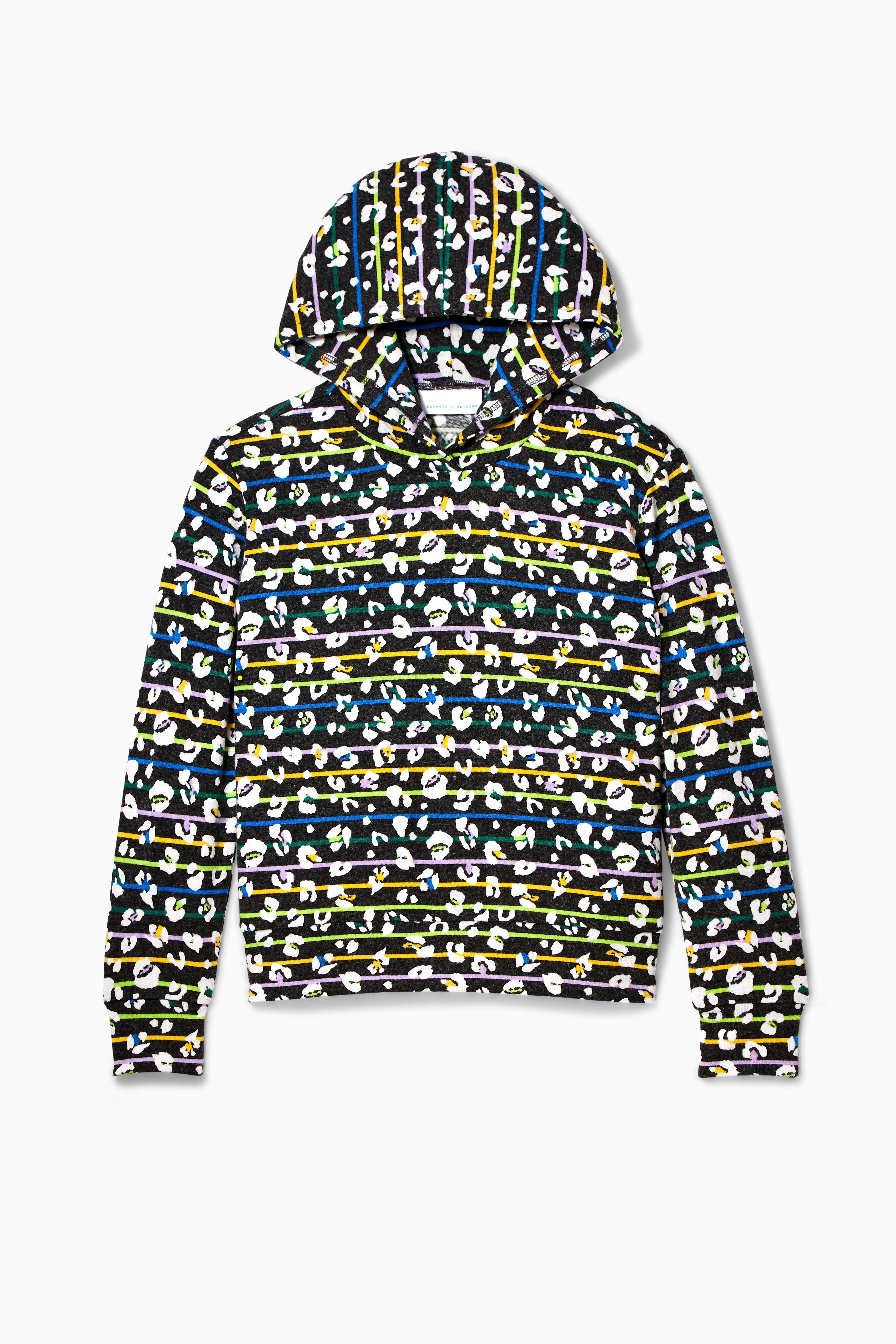 Rainbow Stripe Leopard Crazysoft Hoodie