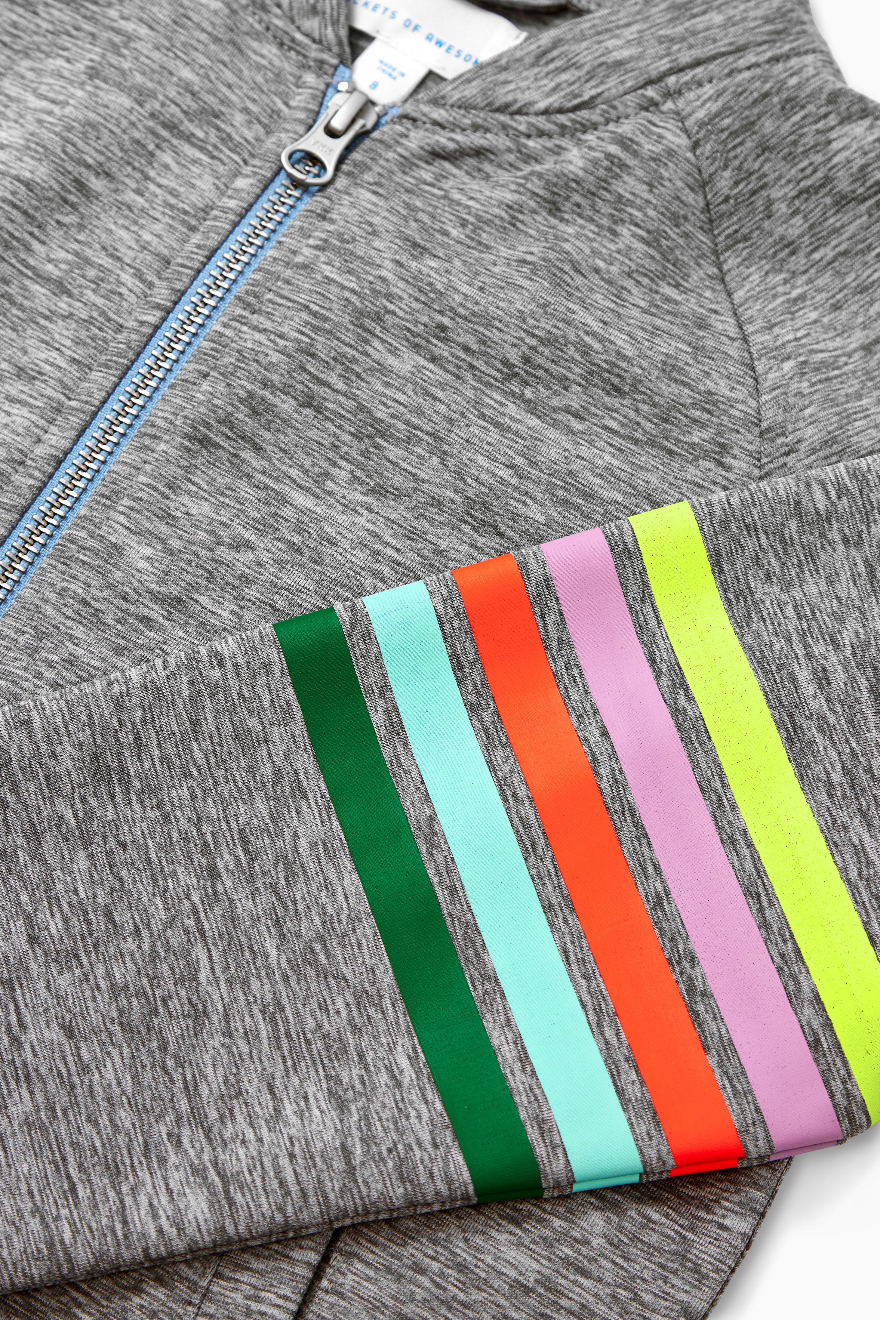 Rainbow Stripe Zip Tech Track Jacket - FINAL SALE