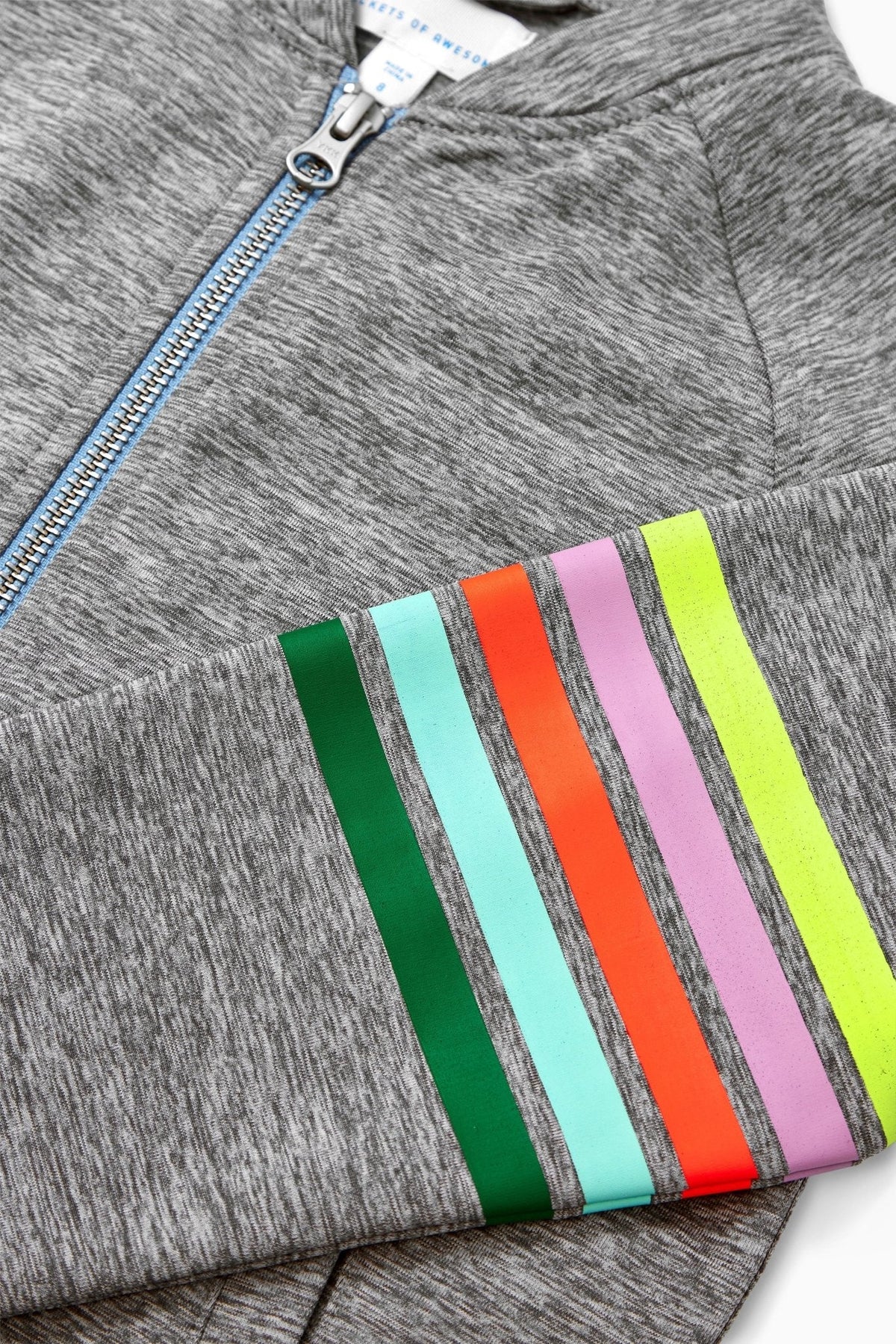 Rainbow Stripe Zip Tech Track Jacket - FINAL SALETOPSRockets of Awesome