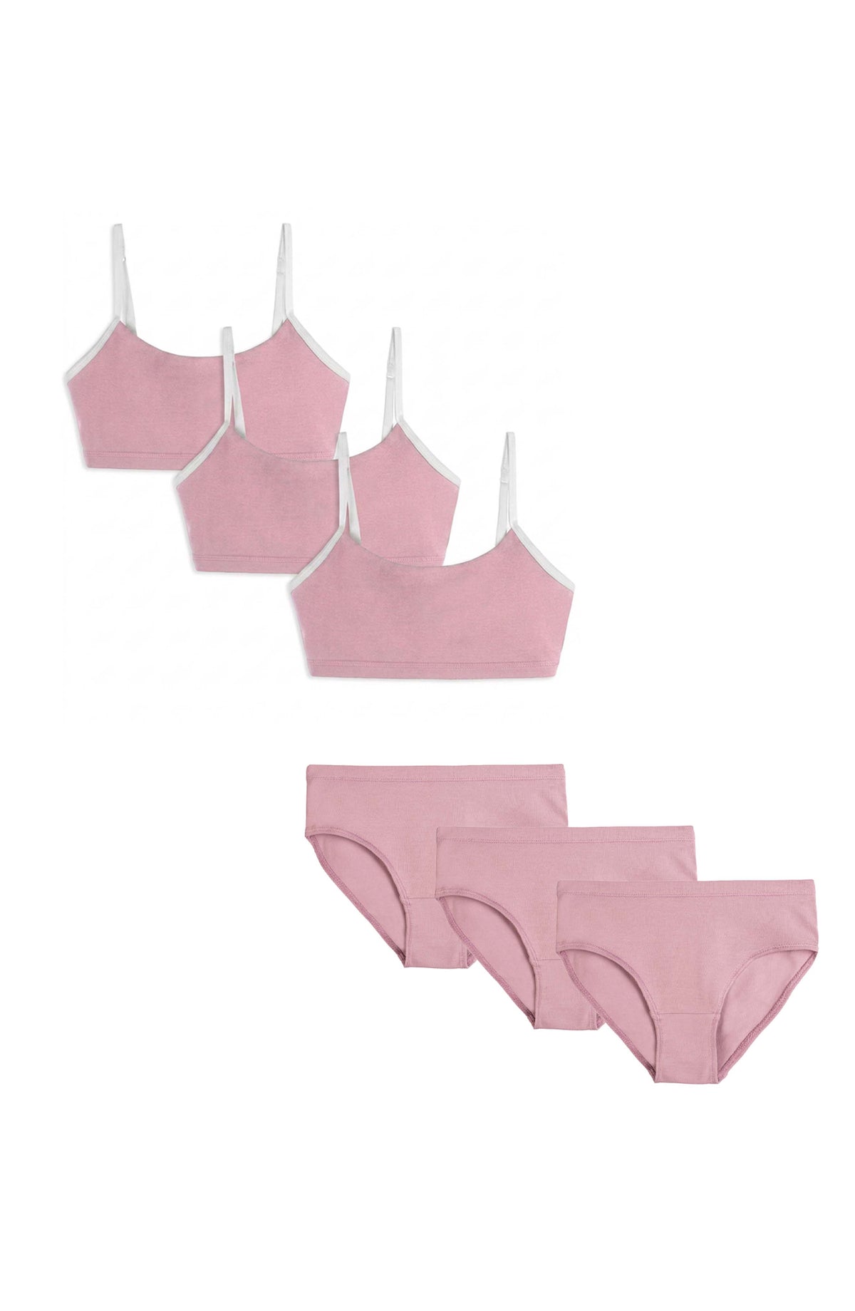 Organic Cotton Girls Bralettes and Bikini Underwear 6-Pack