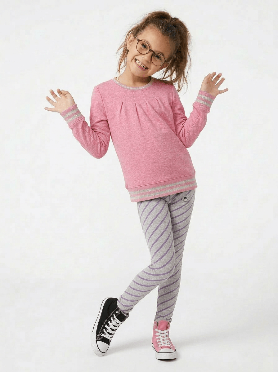 Striped Smiley LeggingBOTTOMSRockets of Awesome