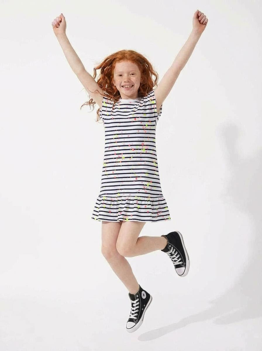 Drop Ruffle Splatter Dress - FINAL SALE