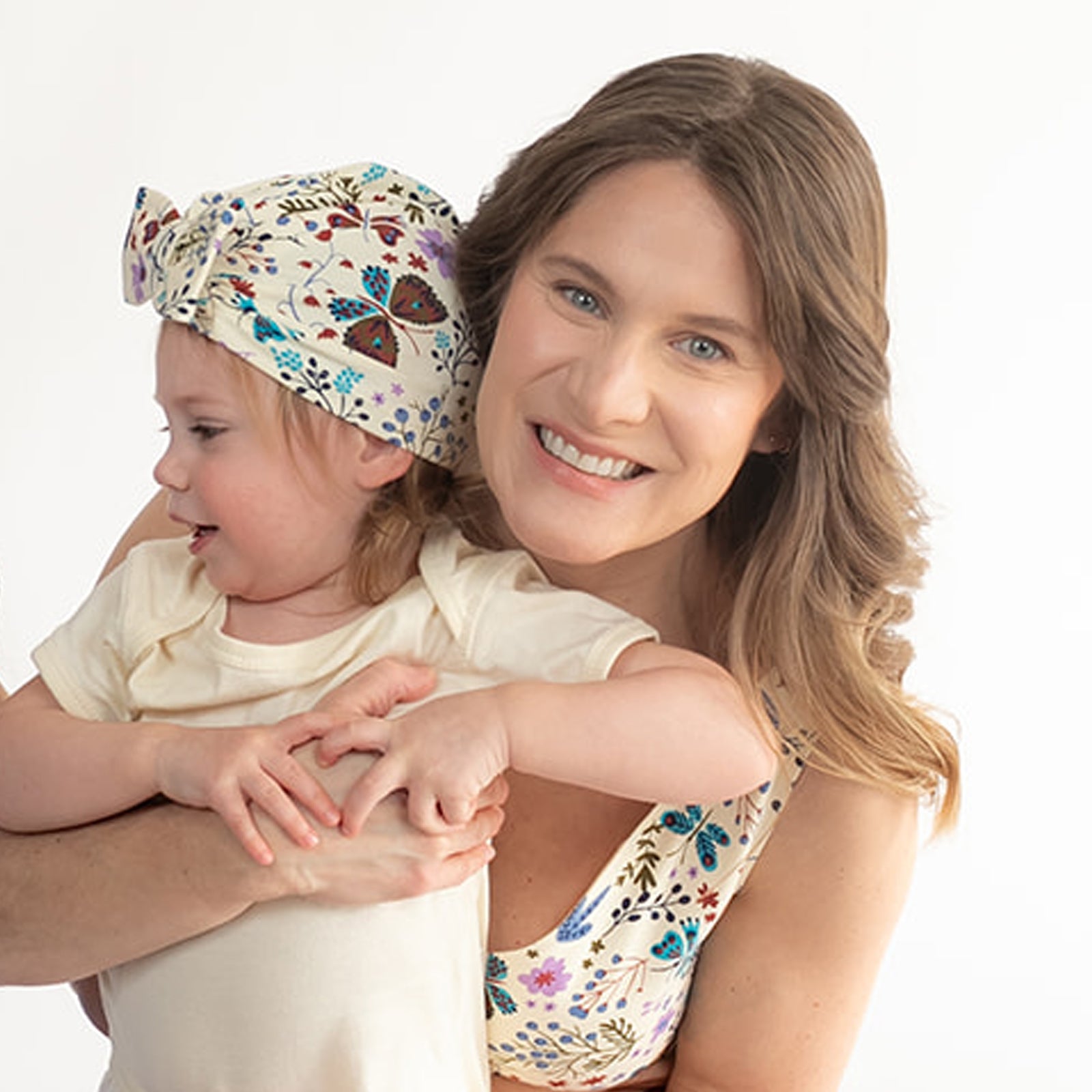 Organic Cotton Baby Bow Turban: Botanical Floral