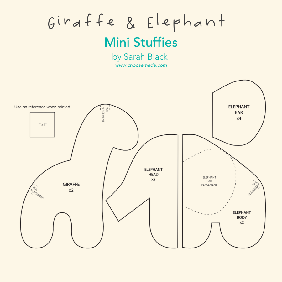 ReMake It with Mightly Giraffe & Elephant Stuffie Pattern
