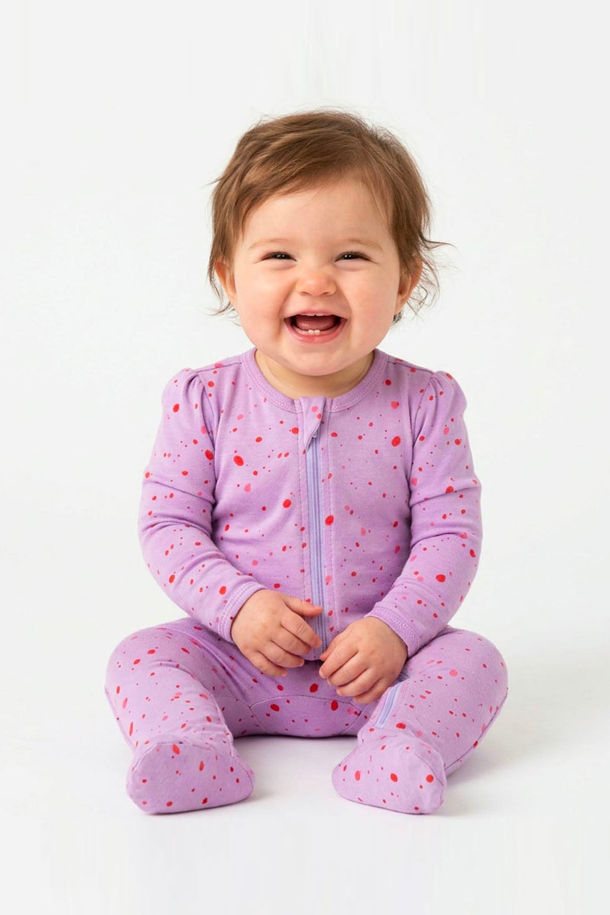 Purple Splatter Paint Bamboo Baby One-Piece