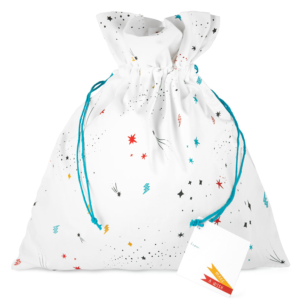 printed reusable fabric gift bag