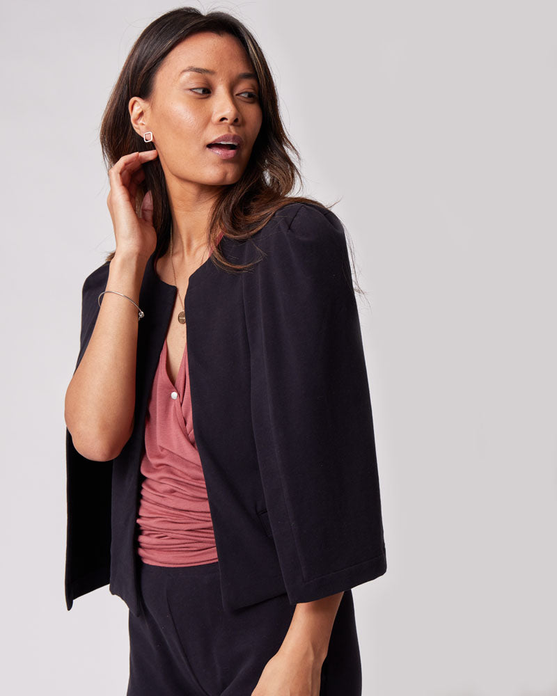 Everywhere Cape Blazer in Black