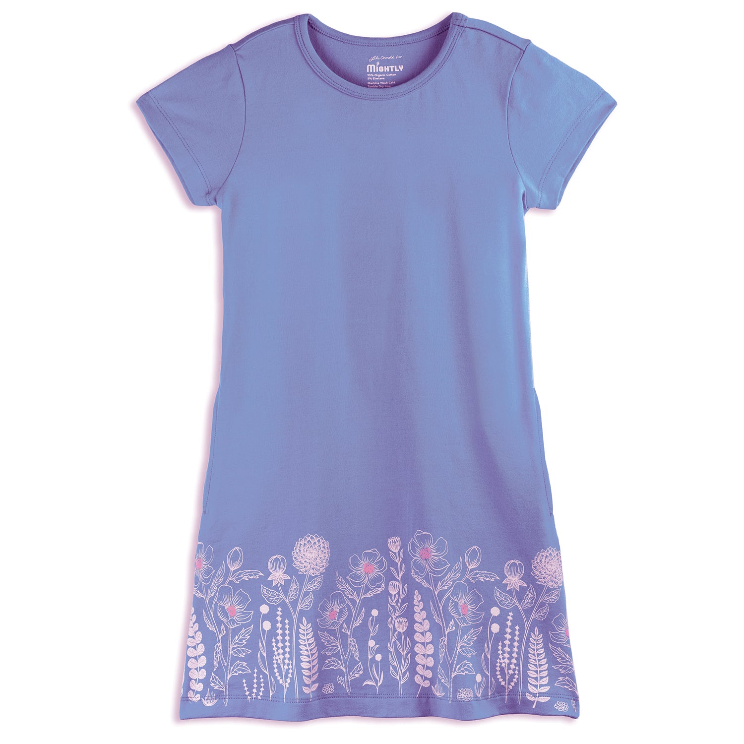Mightly Toddler Fair Trade Organic Cotton Short Sleeve T-Dress (Peri Garden, 2T) Mightly Toddler Fair Trade Organic Cotton Short Sleeve T-Dress (Peri Garden, 2T)