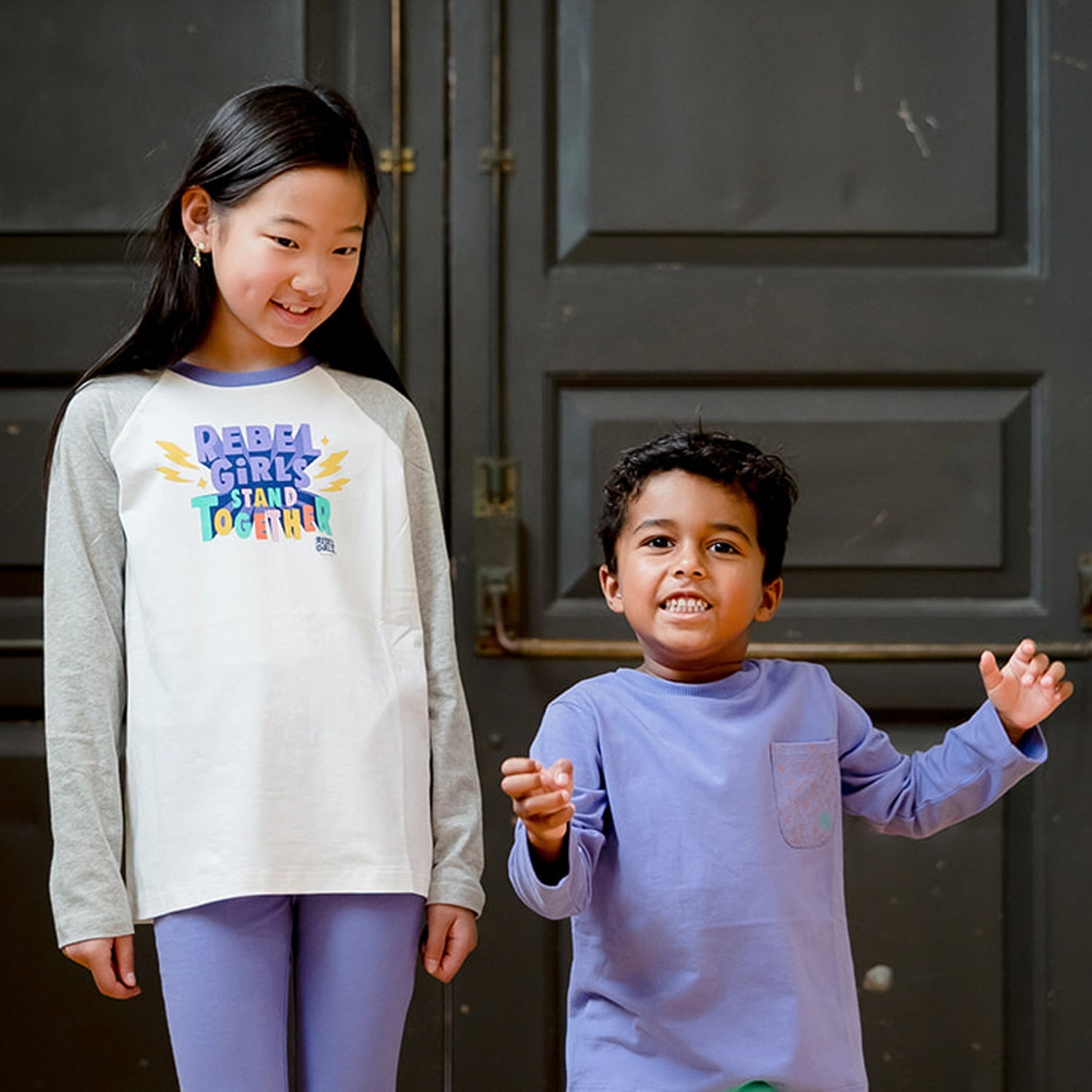 Organic Cotton Girl Shirts Long Sleeve Tee 2 Pack Mightly