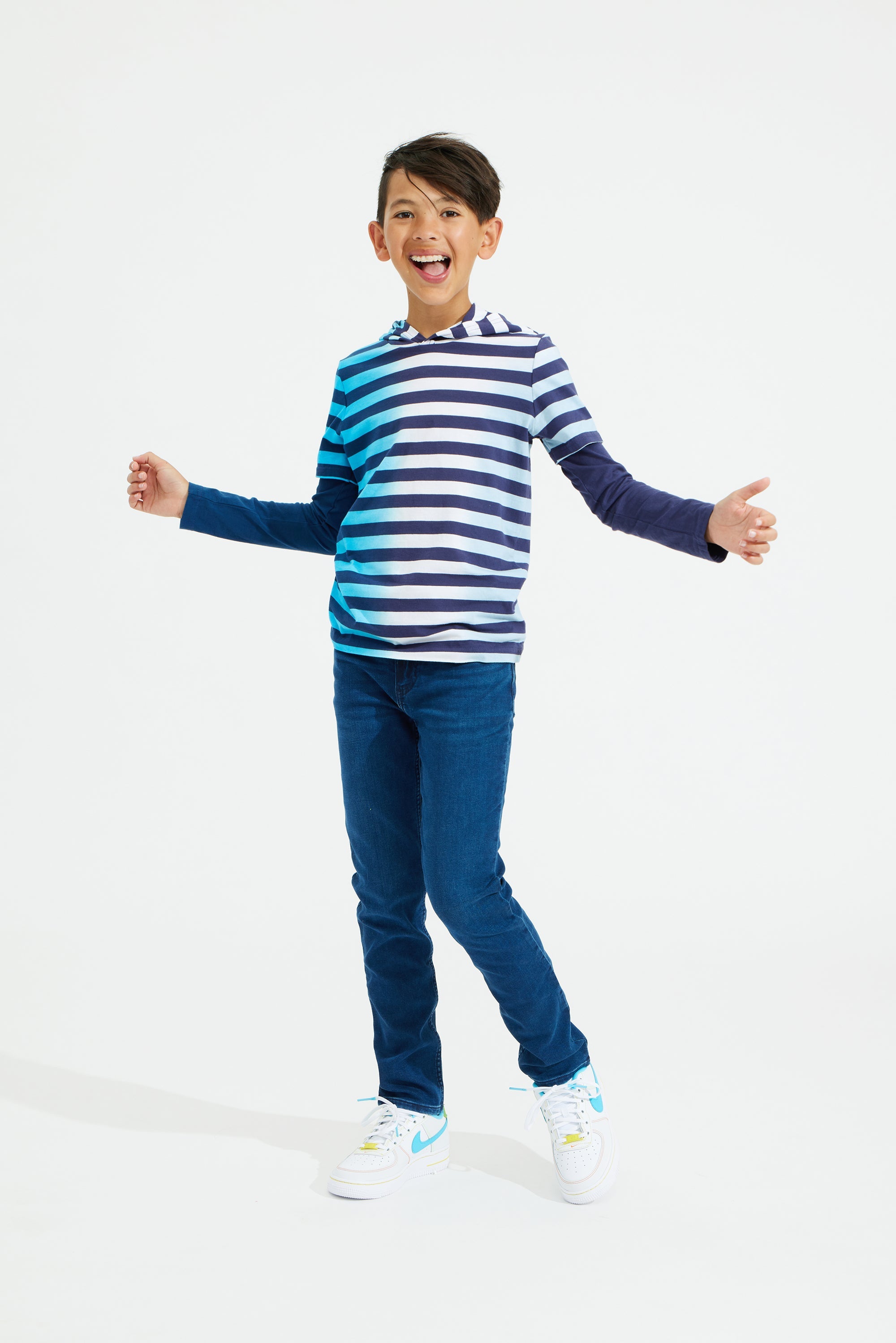 Striped Double Up Hoodie - FINAL SALE